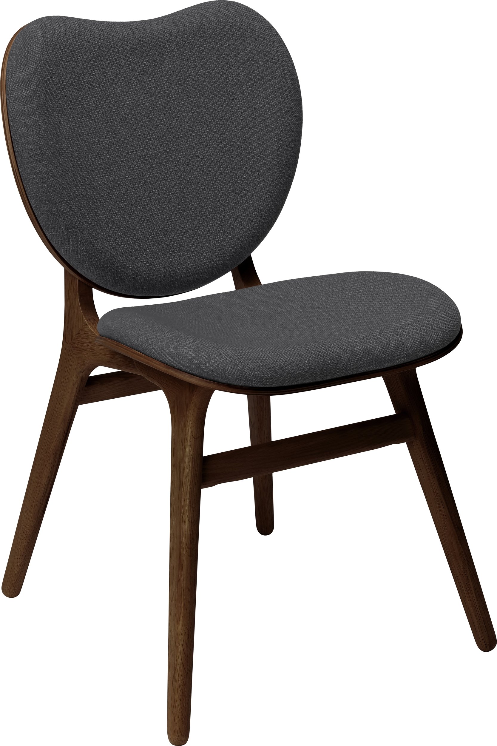 Krzesło Conversation Piece ciemnoszare tapicerowane ciemny dąb