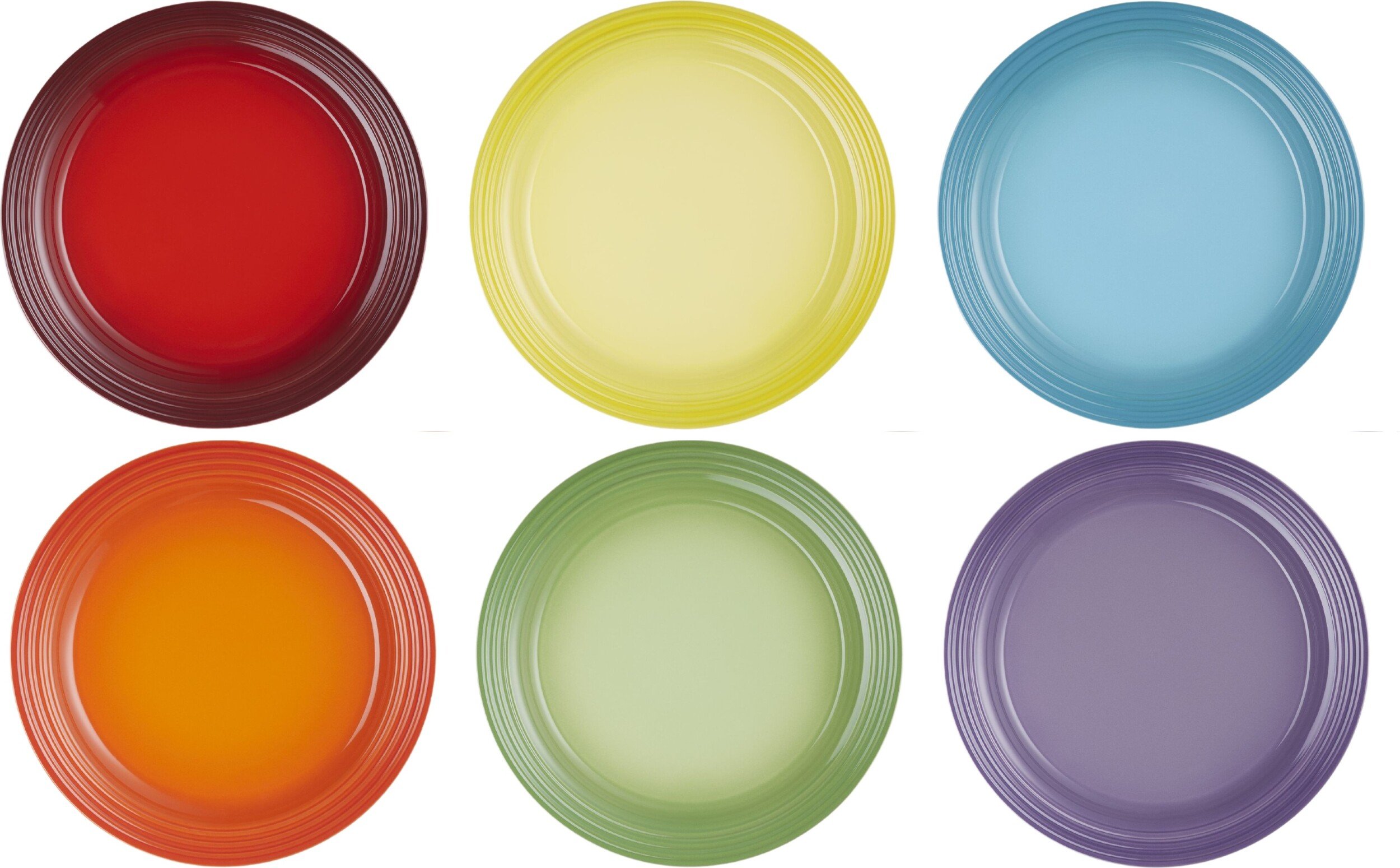 Talerze z kamionki Le Creuset Rainbow 27 cm kolorowe 6 szt.