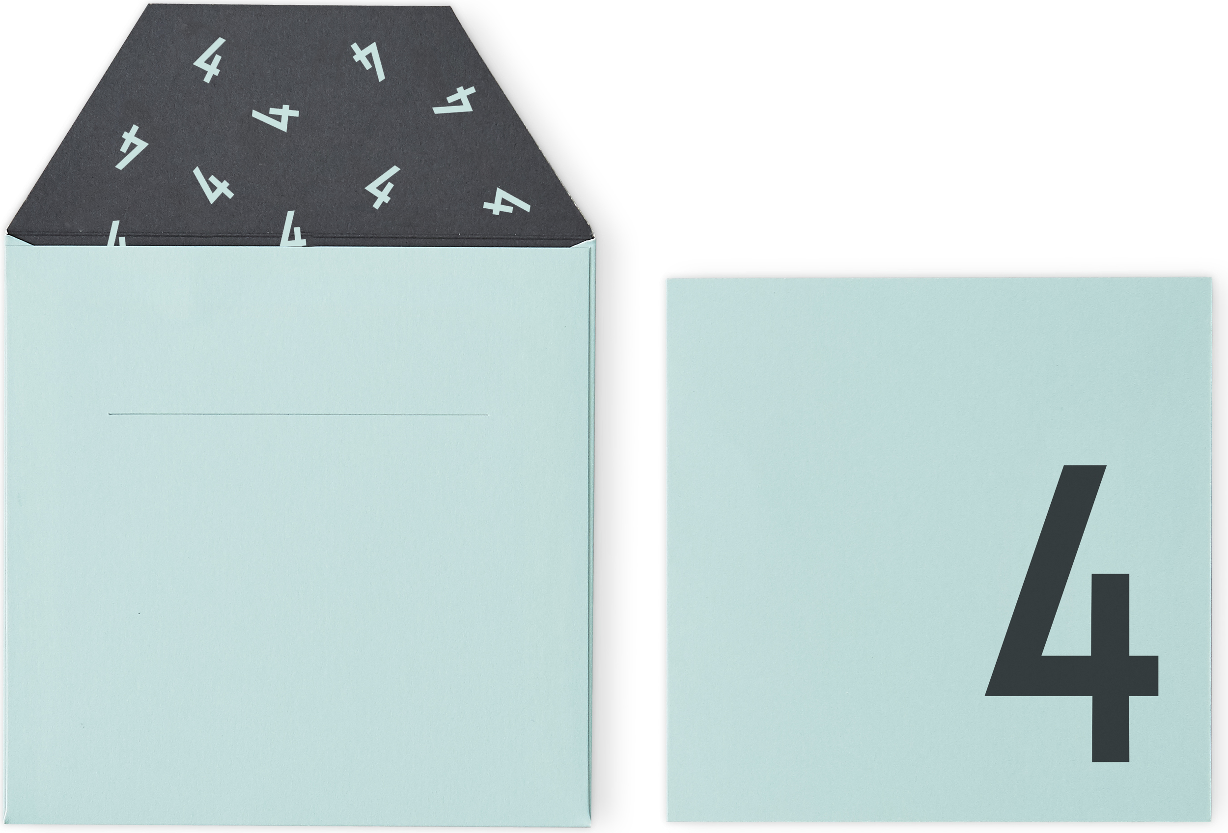 Kartka urodzinowa dla dzieci Design Letters miętowa 4 lata