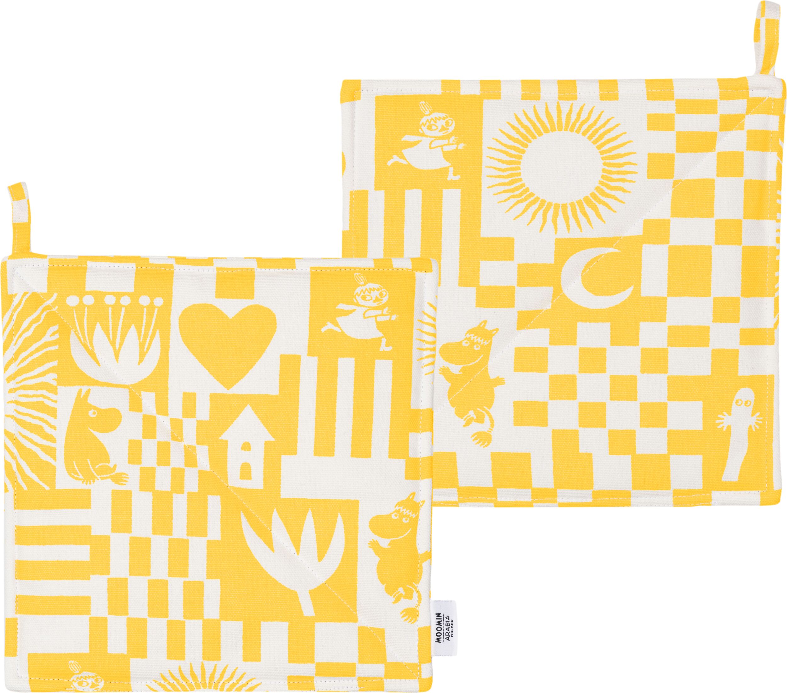 Łapki kuchenne Arabia Finland Muminki Party żółte 2 szt.