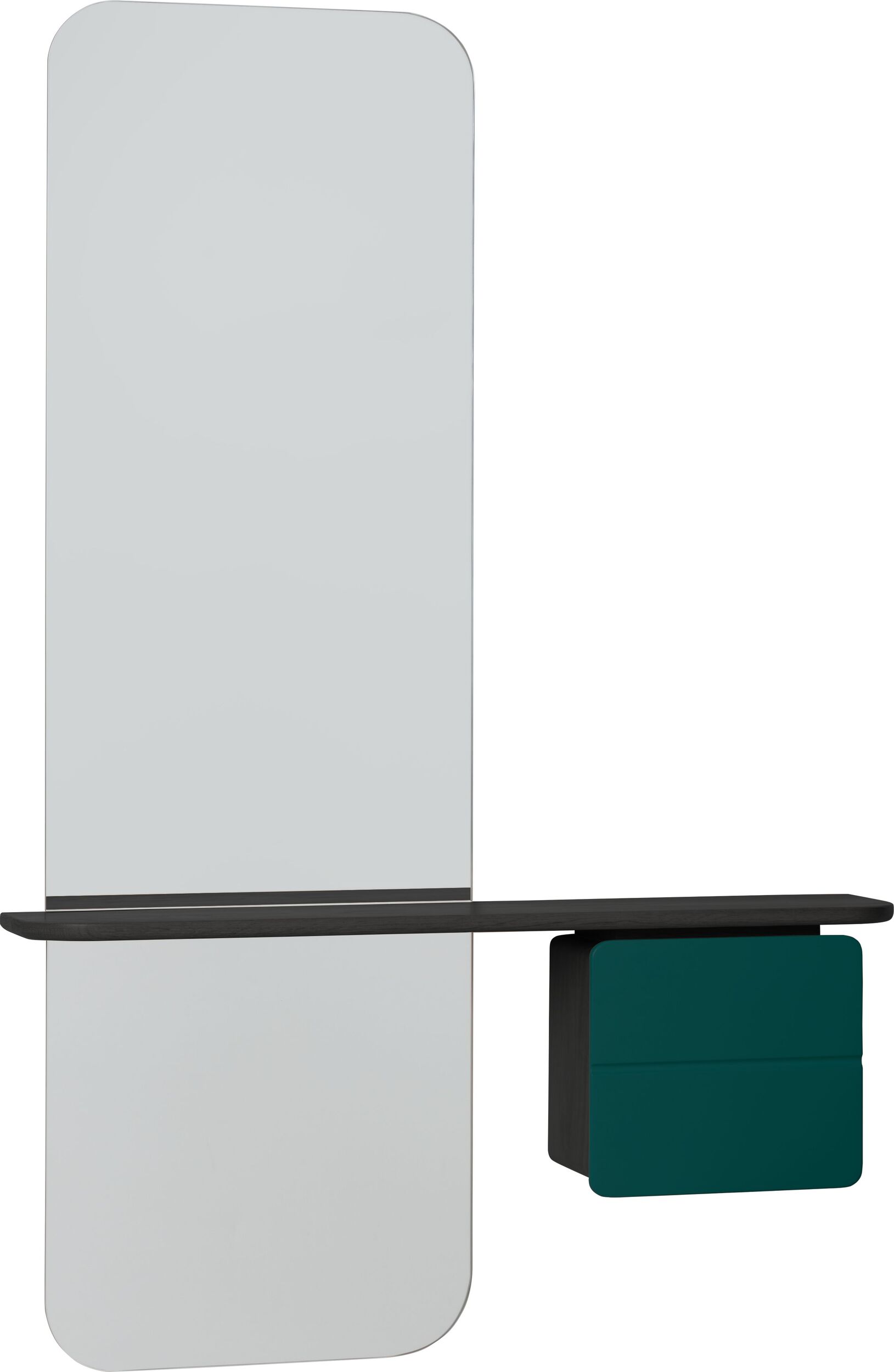 Lustro z półką One More Look czarny dąb szafka leśna zieleń