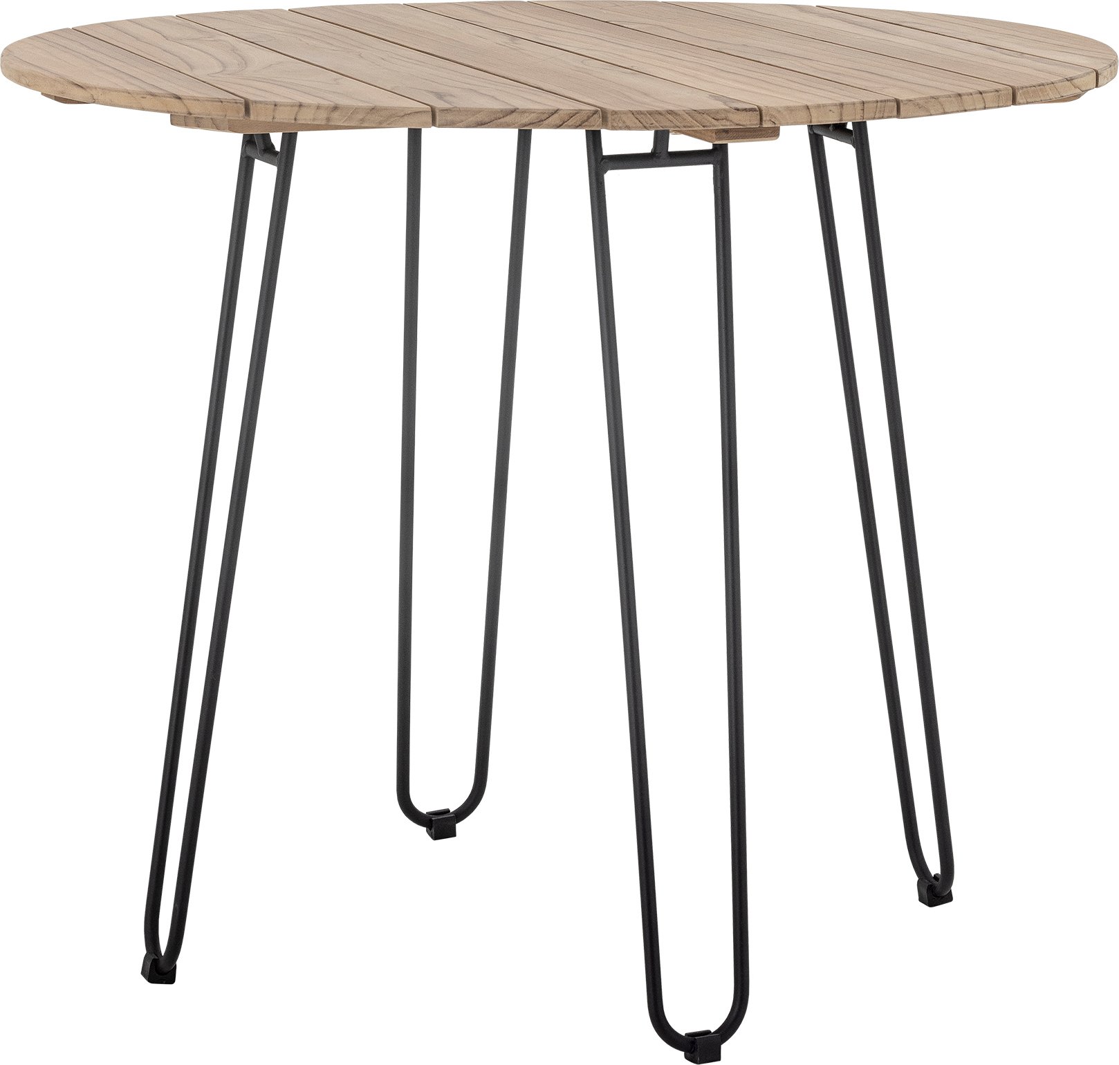 Stół ogrodowy Molito 90 cm drewniany blat i czarne nogi