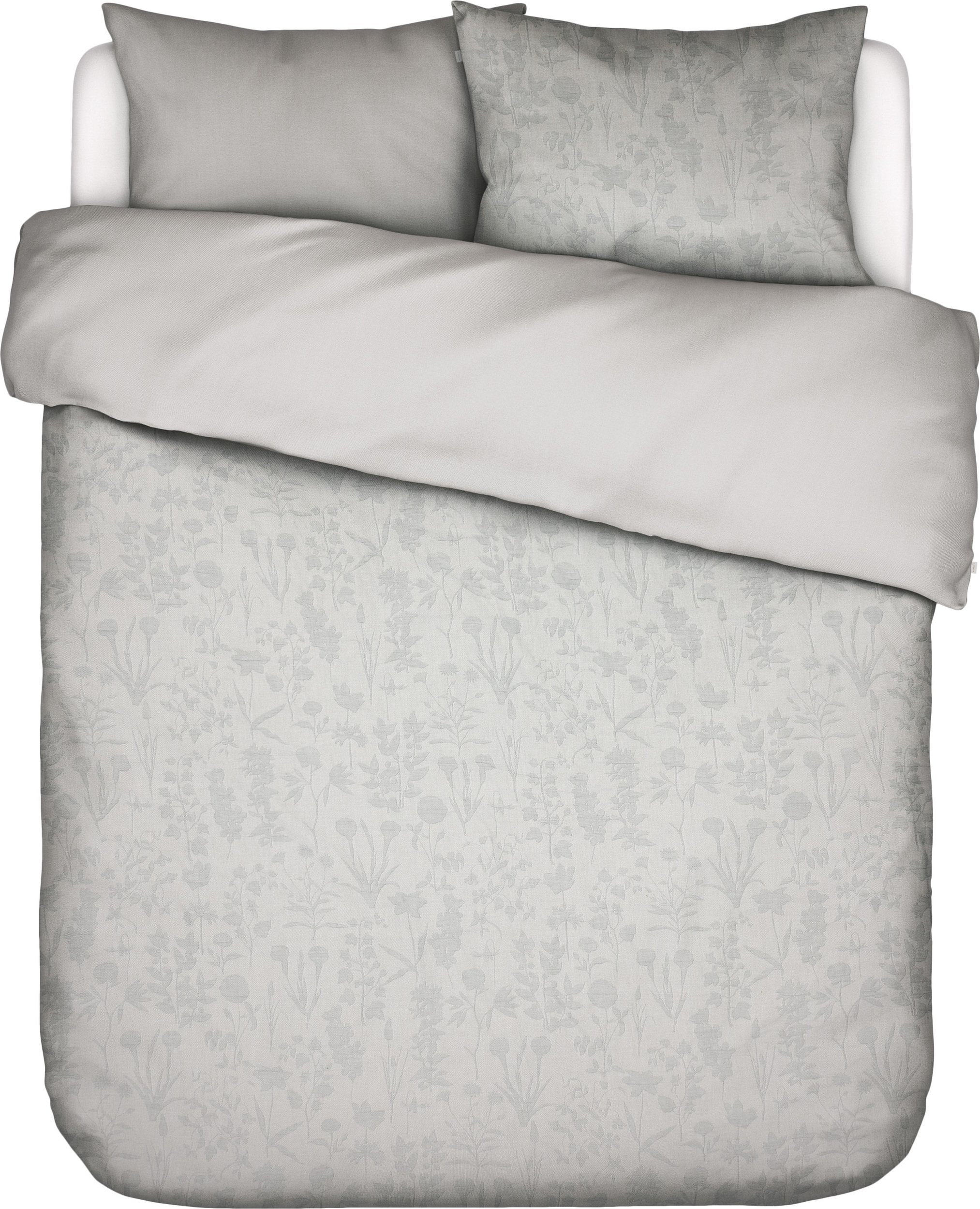 Pościel Maribel 200 x 220 cm szara z 2 poszewkami na poduszki 60 x 70 cm zapięcie flap