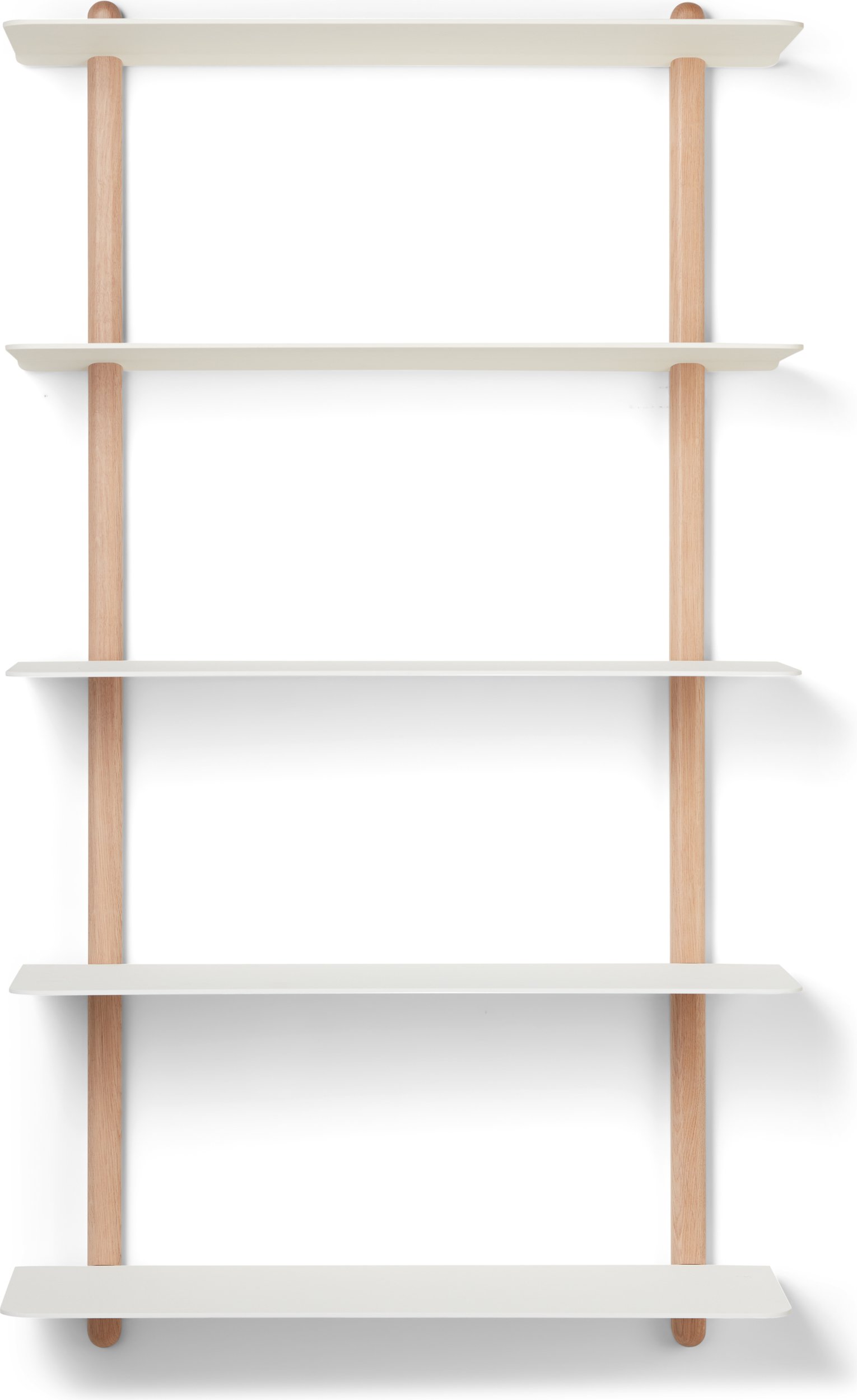 Półka ścienna Nivo Large E 118 cm biała jasny dąb