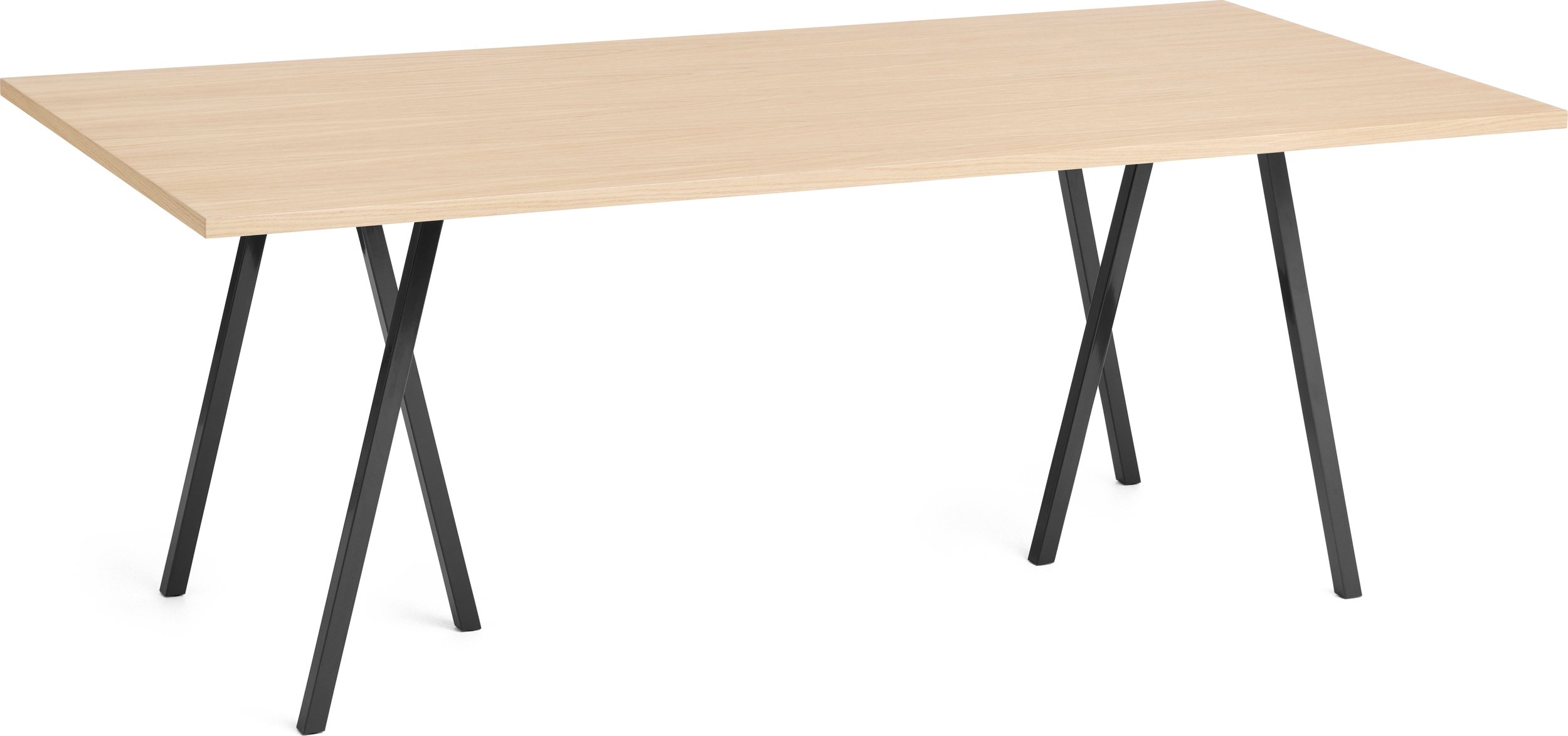 Stół Loop Stand 200 cm blat dąb lakierowany nogi czarne