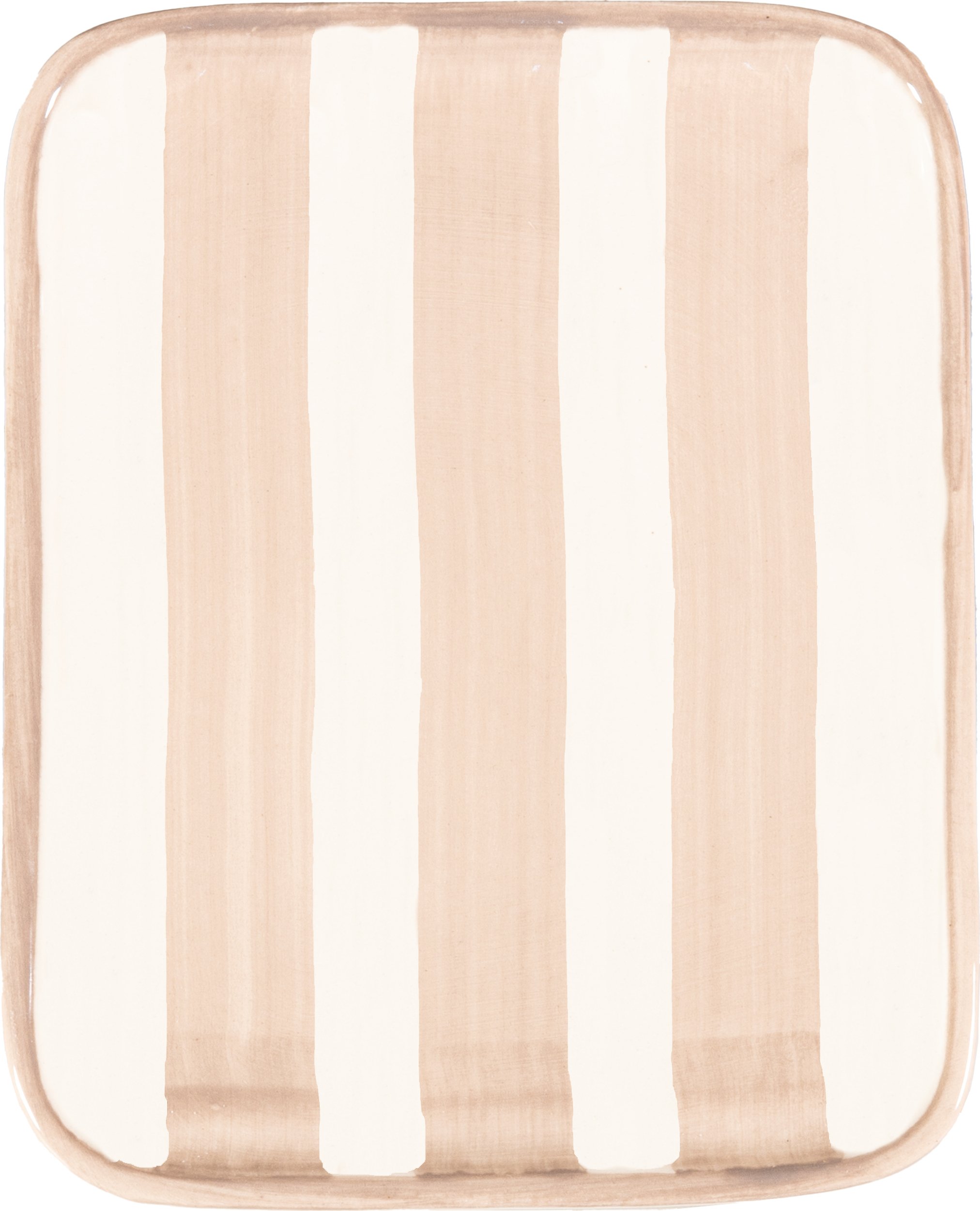Talerz na przekąski Lido Righe w paski 11 x 14 cm beżowy