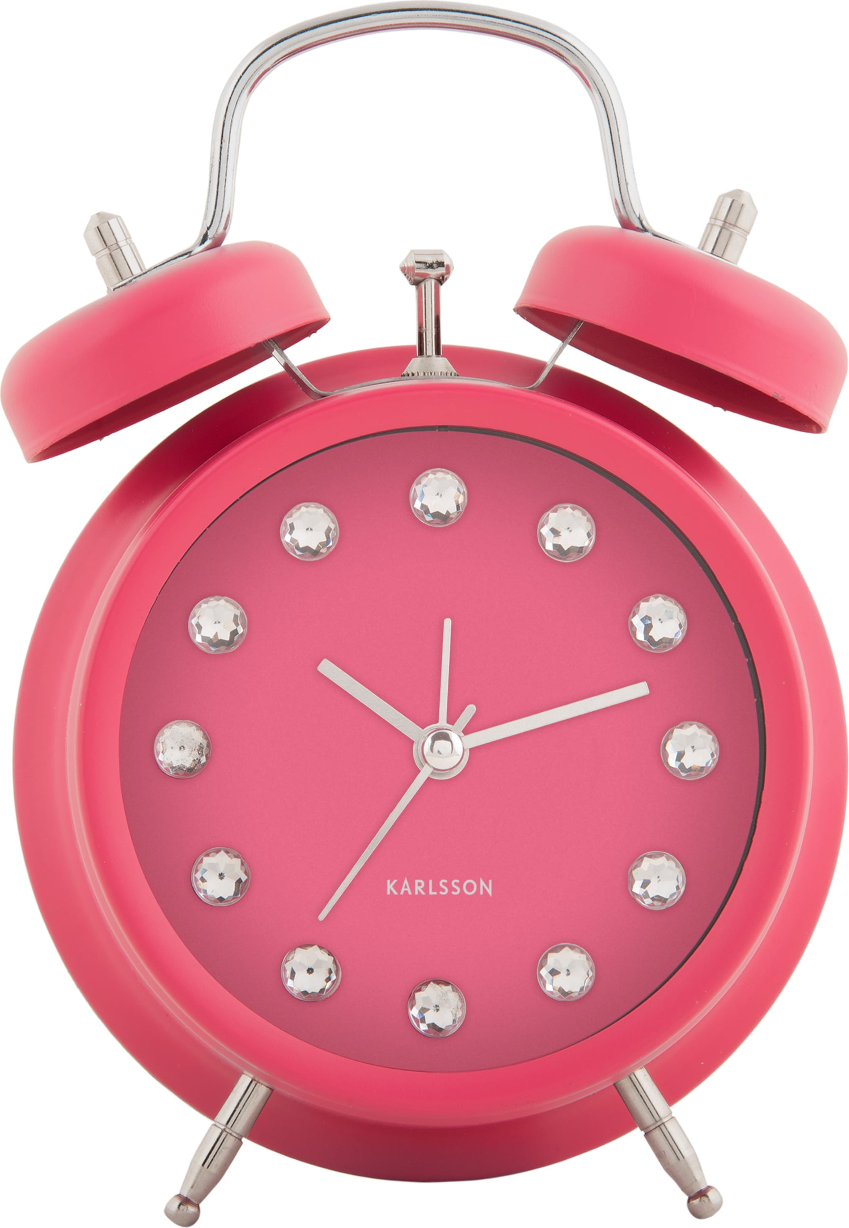 Budzik Glam Diamonds 17 cm różowy