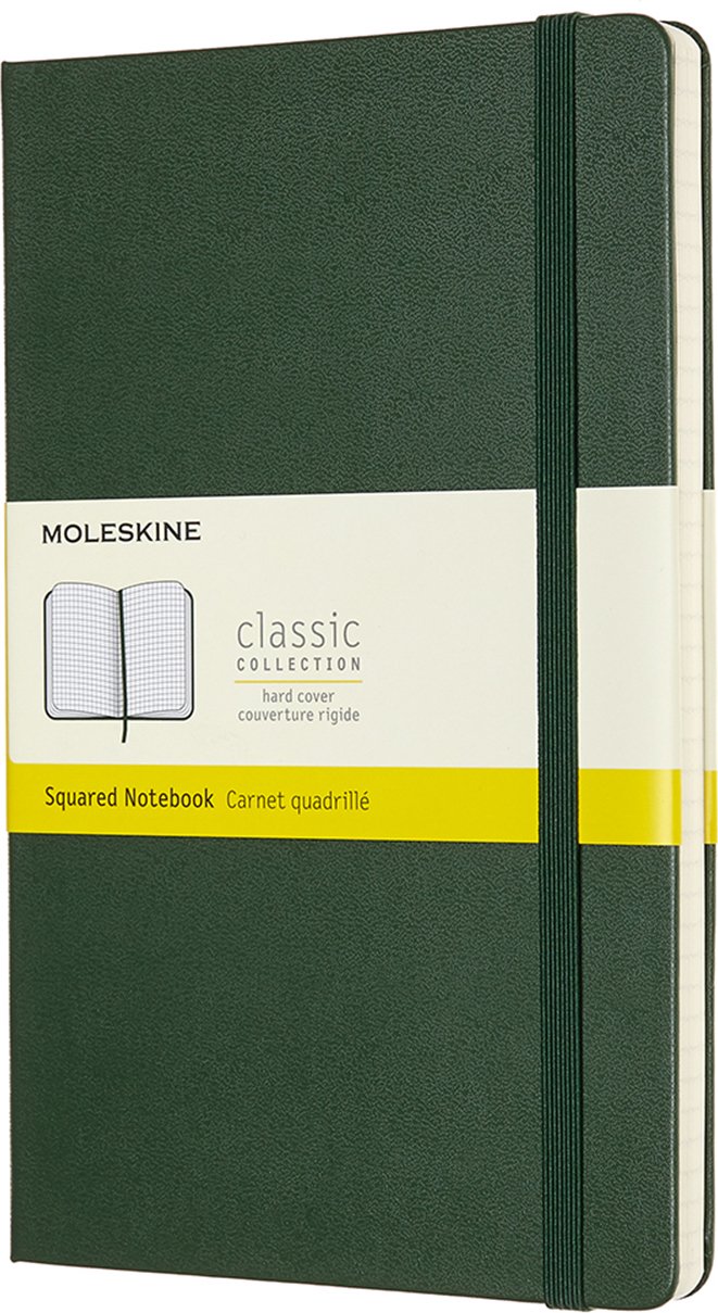 Notes w kratkę Moleskine L 240 stron zieleń leśna twarda oprawa