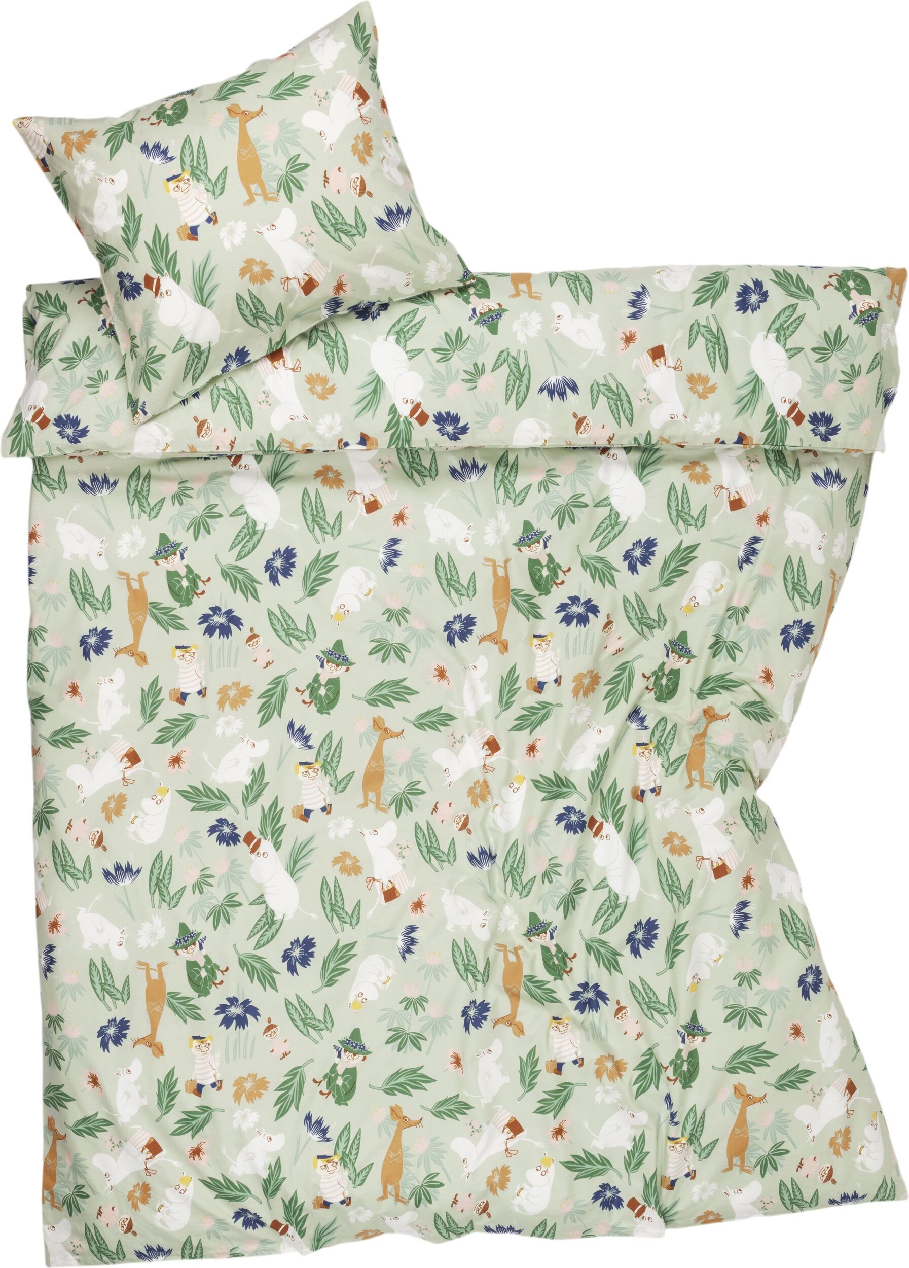 Pościel Arabia Finland Muminki Flower Garden 150 x 210 cm z poszewką na poduszkę 50 x 60 cm