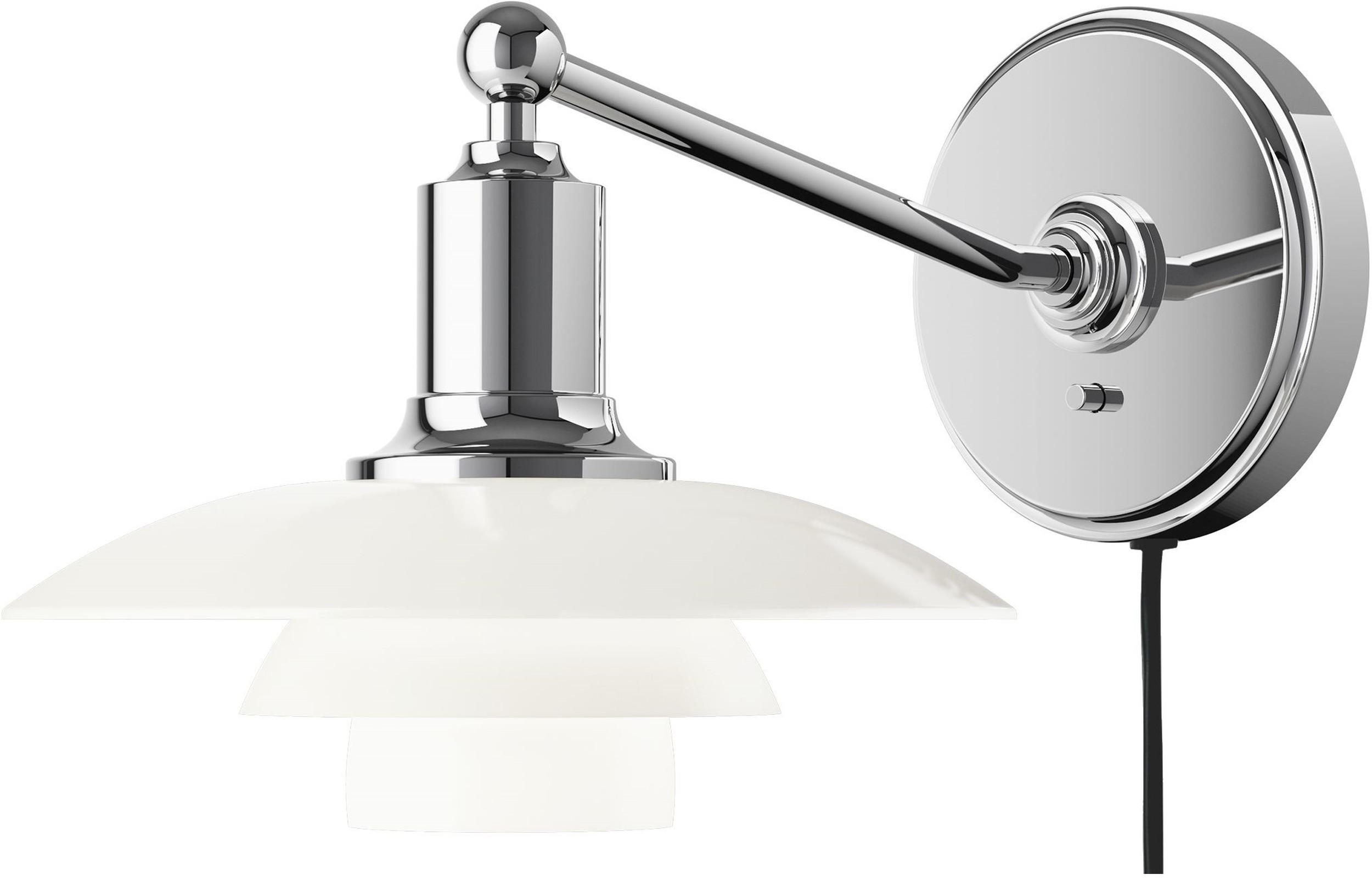 Kinkiet PH 20 cm chrom z widocznym kablem i włącznikiem