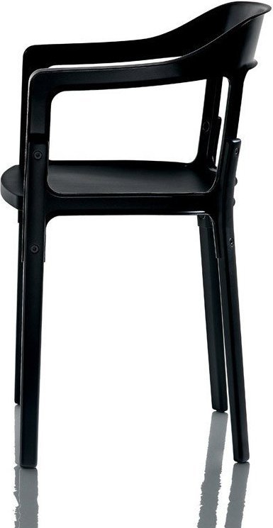 Krzesło Steelwood nogi i siedzisko czarne oparcie czarne