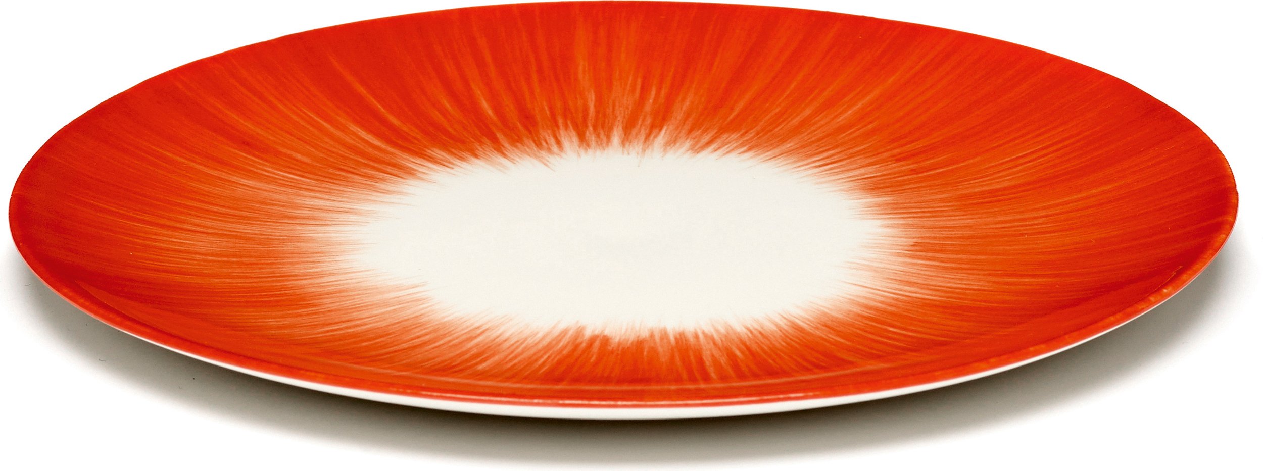 Talerz deserowy Dé 5 17,5 cm czerwono-biały