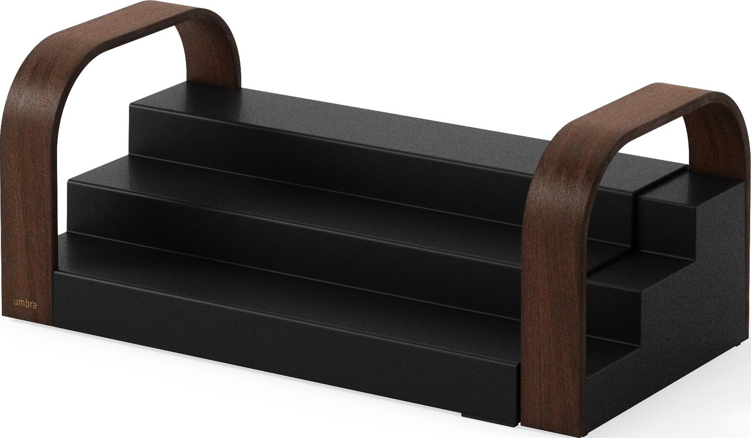 Półka do akcesoriów Bellwood czarna trzypoziomowa