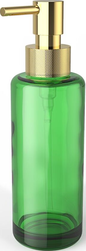 Dozownik do mydła Porter zielony z pompką złotą