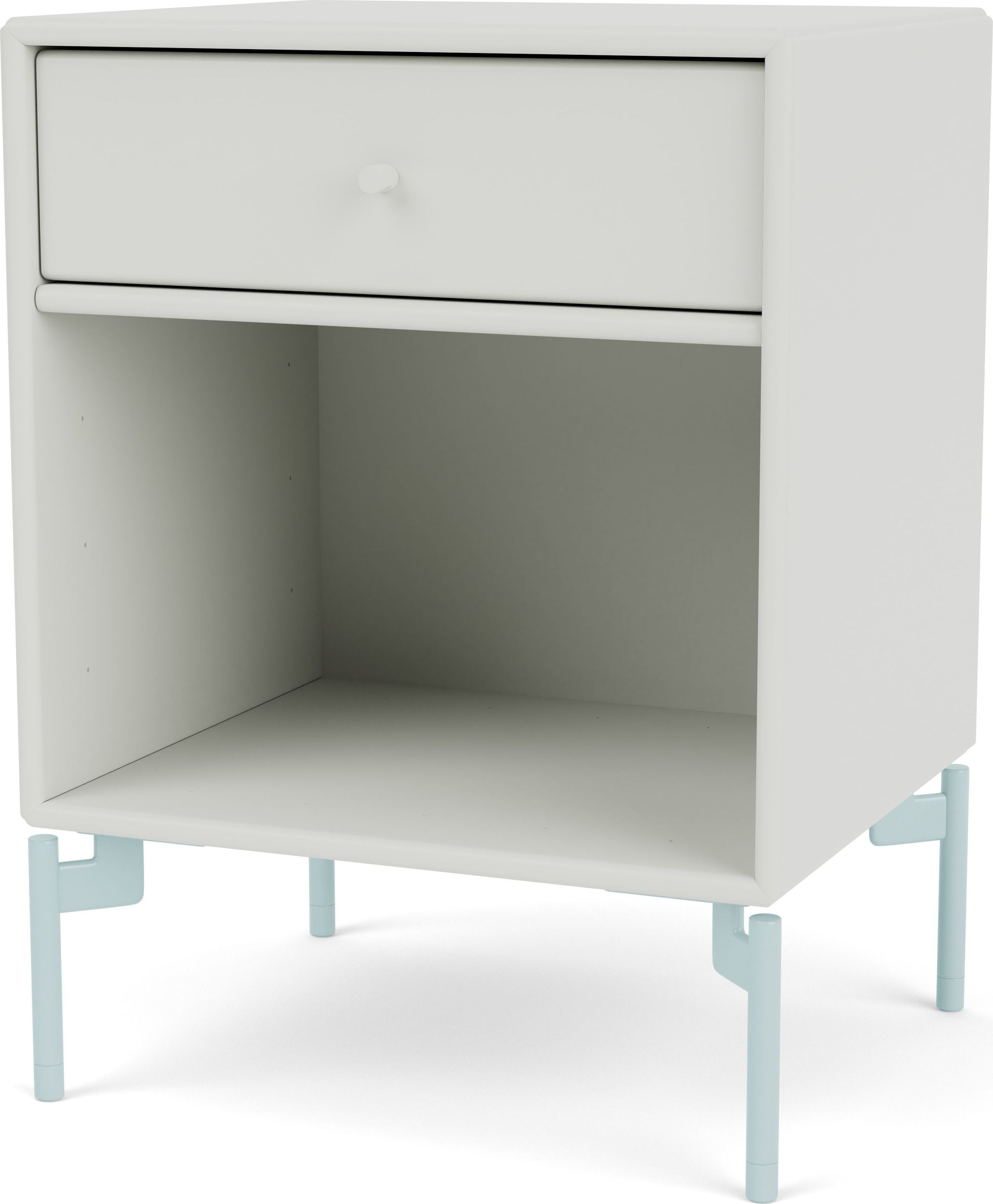 Szafka nocna Dream jasnoszara na jasnobłękitnych nogach