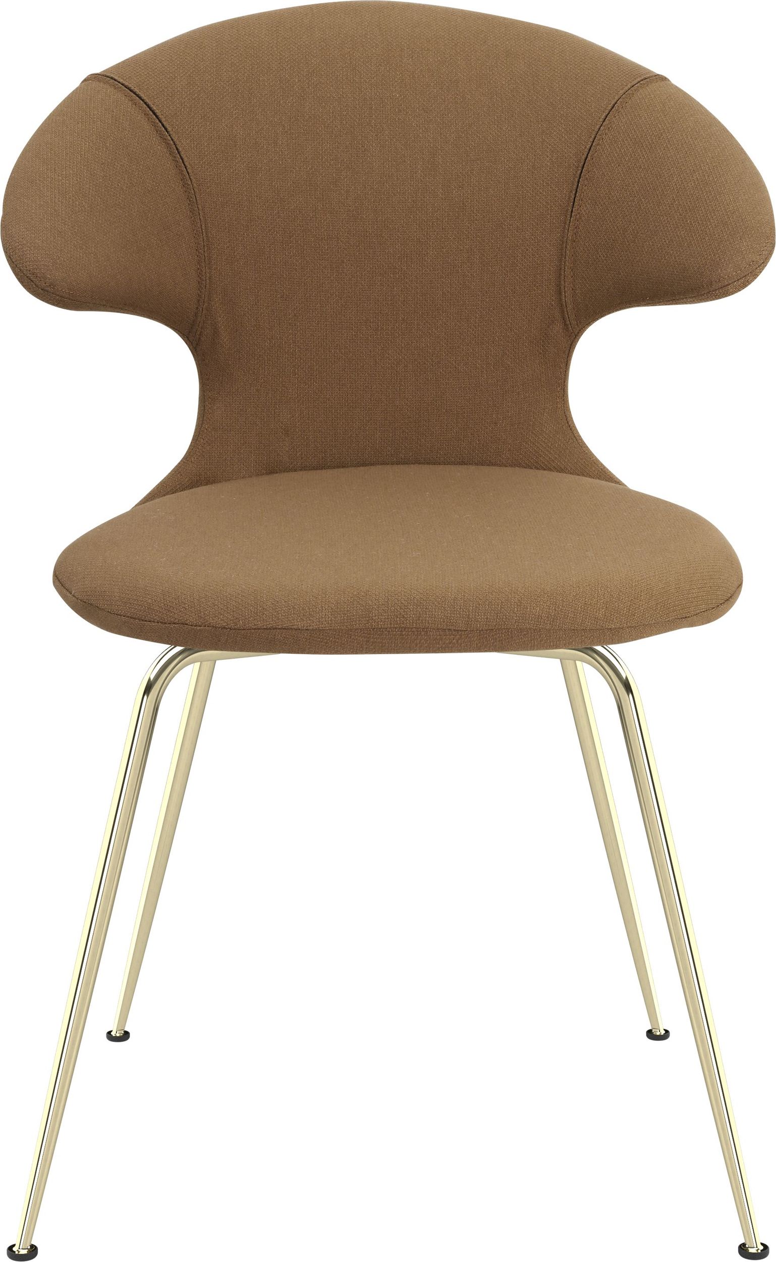 Krzesło Time Flies karmelowe na mosiężnych nogach