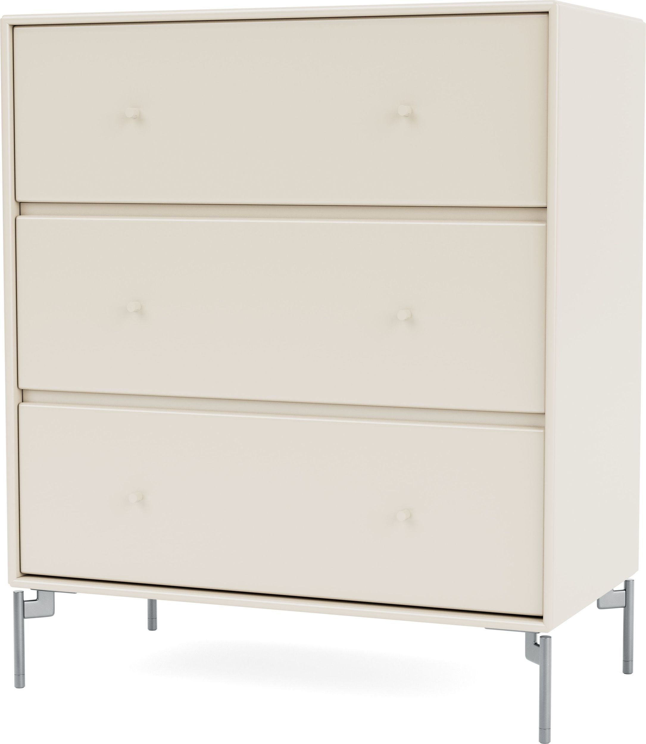 Komoda Carry jasnobeżowa na chromowanych nogach