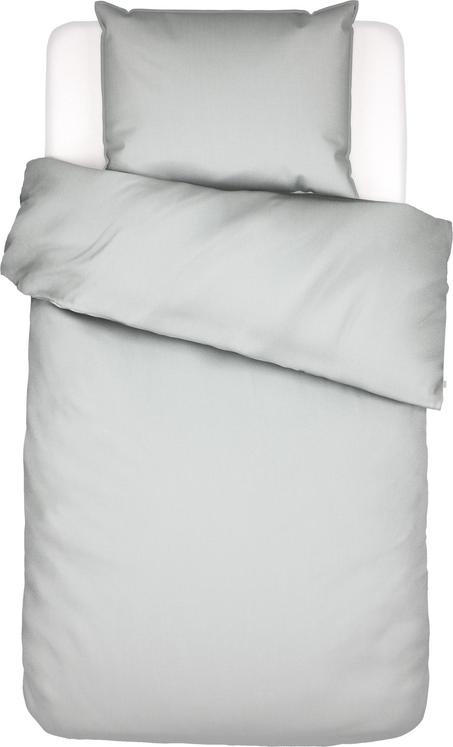 Pościel Minte 140 x 200 cm szara z poszewką na poduszkę 70 x 90 cm zapięcie suwak