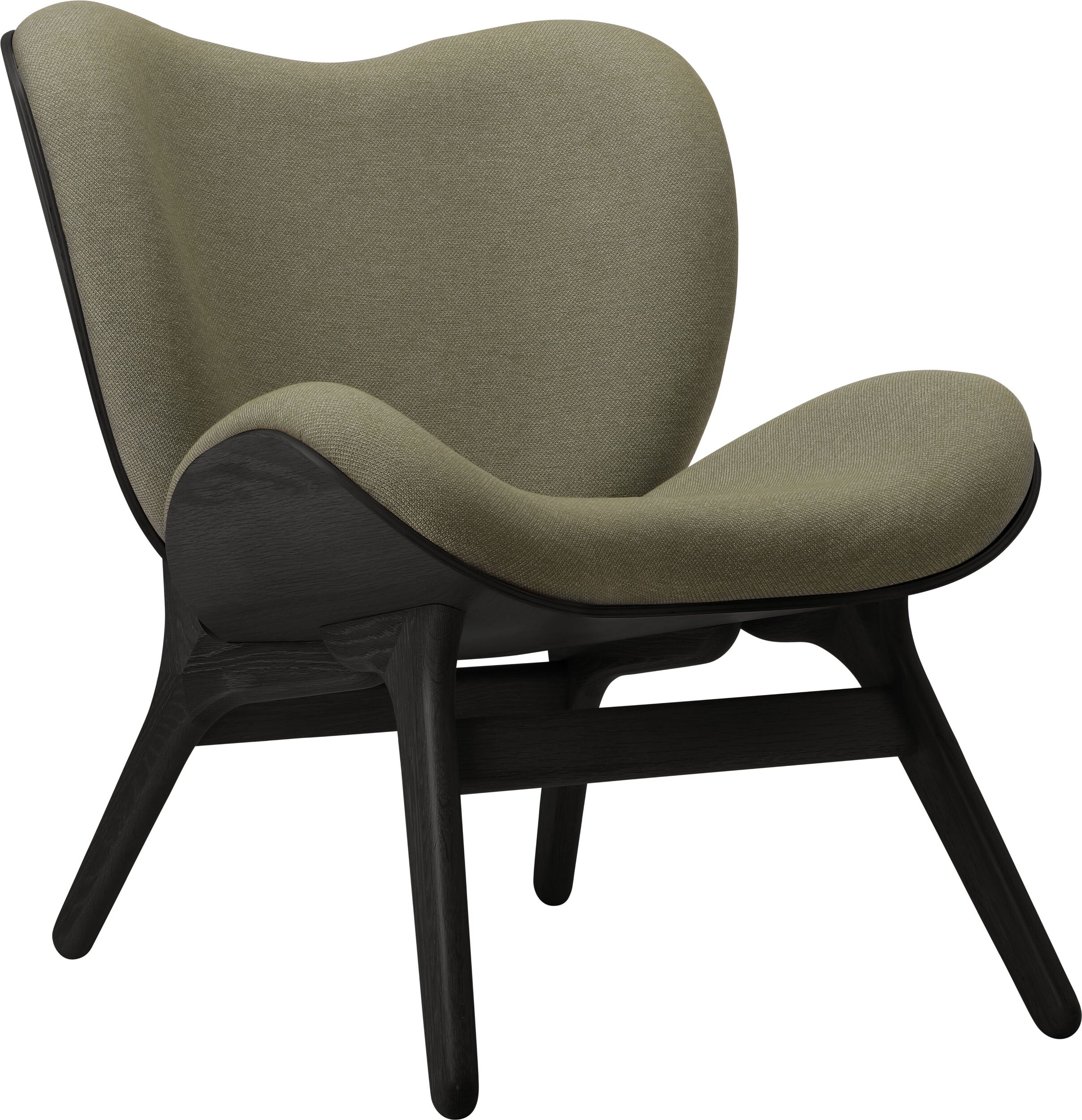 Fotel Conversation Piece jasnozielony na czarnych dębowych nogach