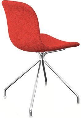 Krzesło Troy 4 star tapicerowane chromowana rama czerwony melanż