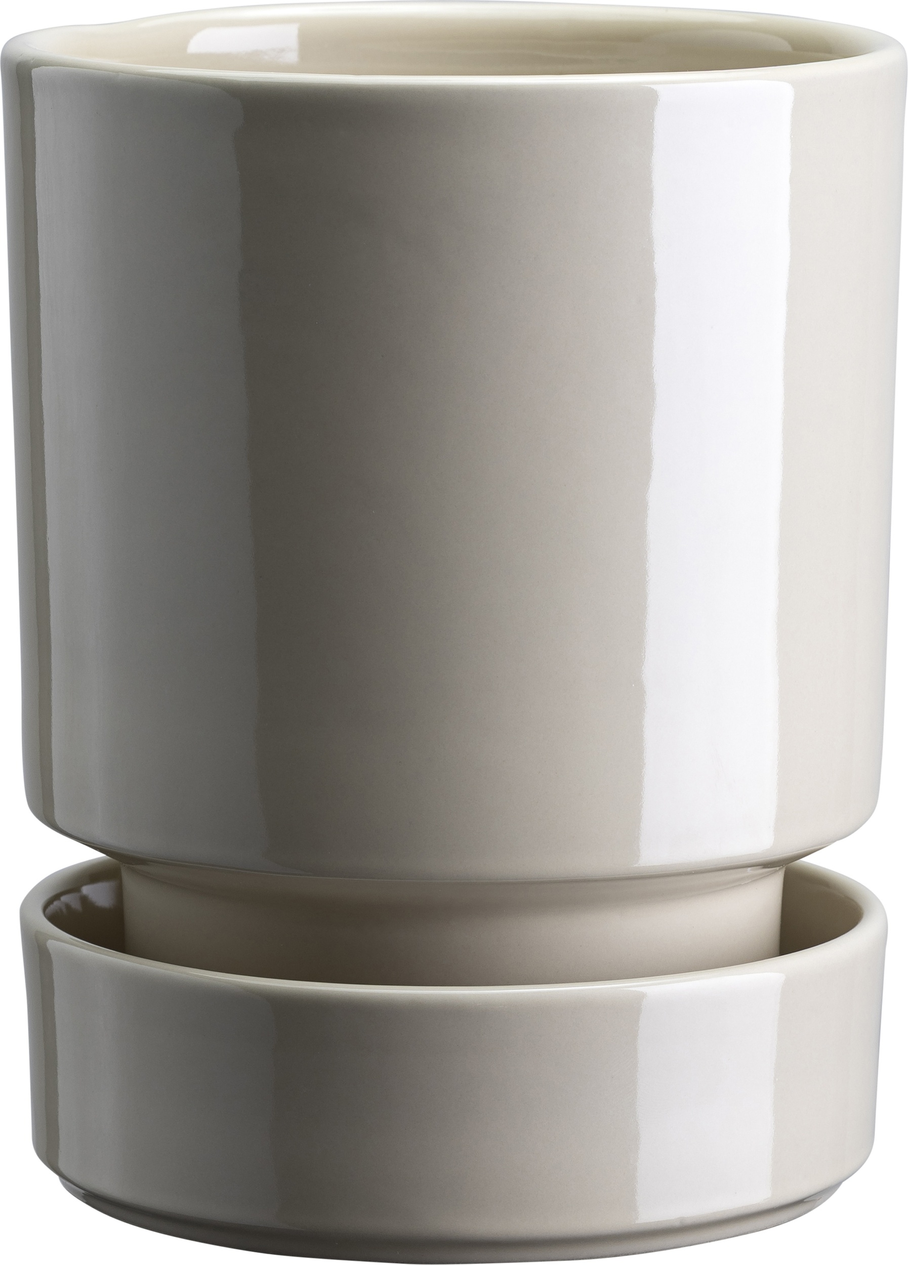 Doniczka z podstawką Hoff 14 cm piaskowa szkliwiona