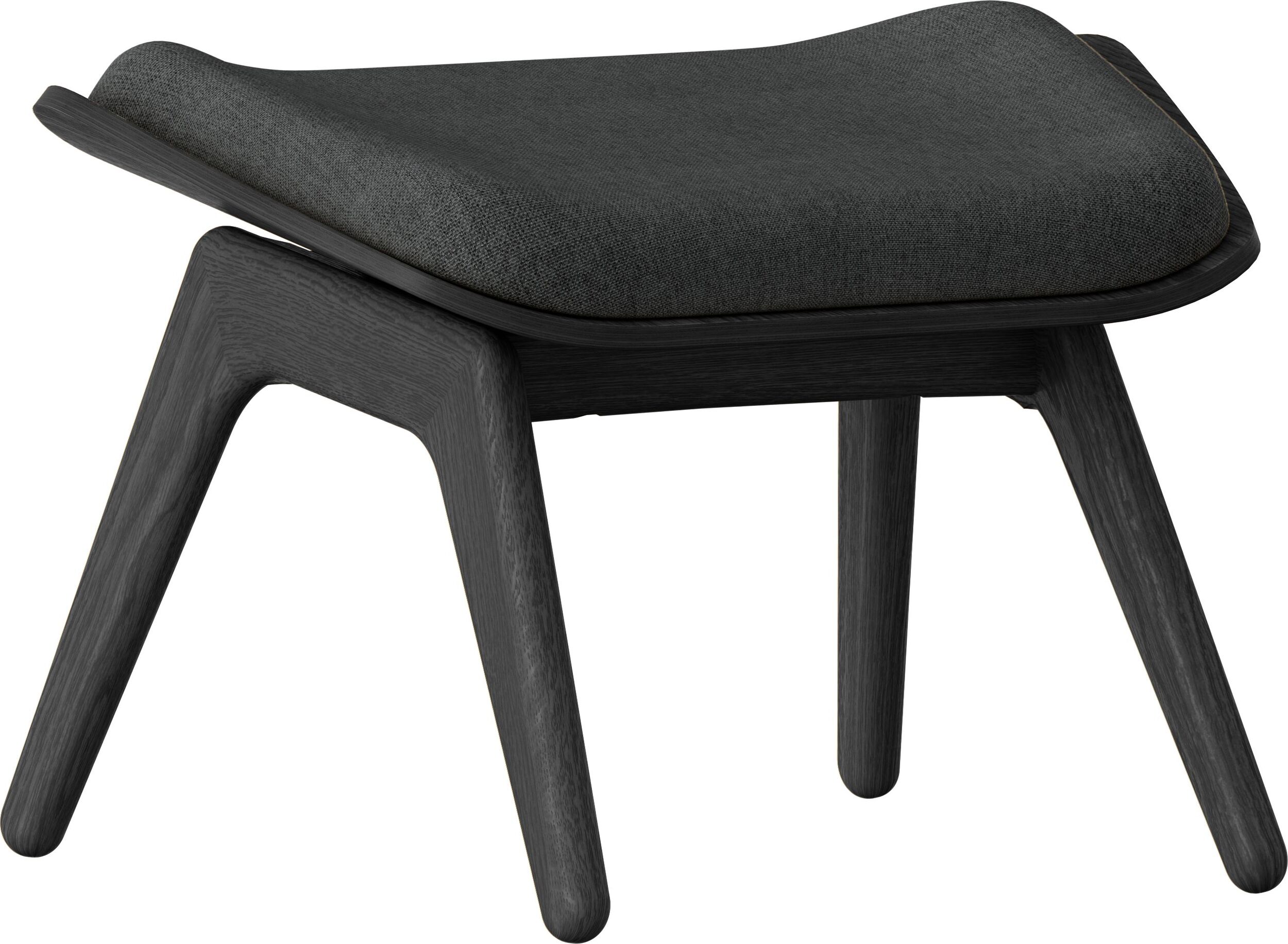 Podnóżek The Reader ciemnoszary na czarnych dębowych nogach