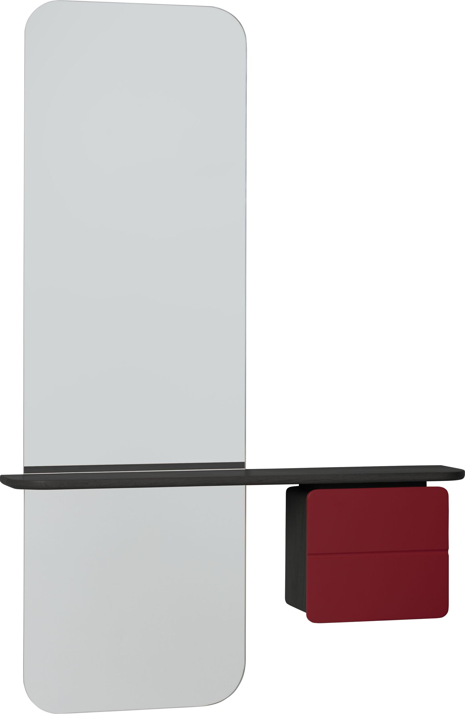 Lustro z półką One More Look czarny dąb szafka rubinowa