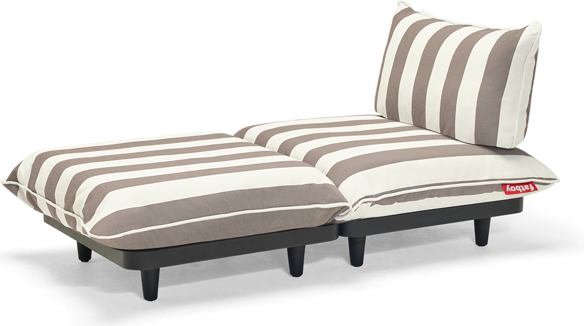 Leżanka Paletti w paski brązowo-kremowa
