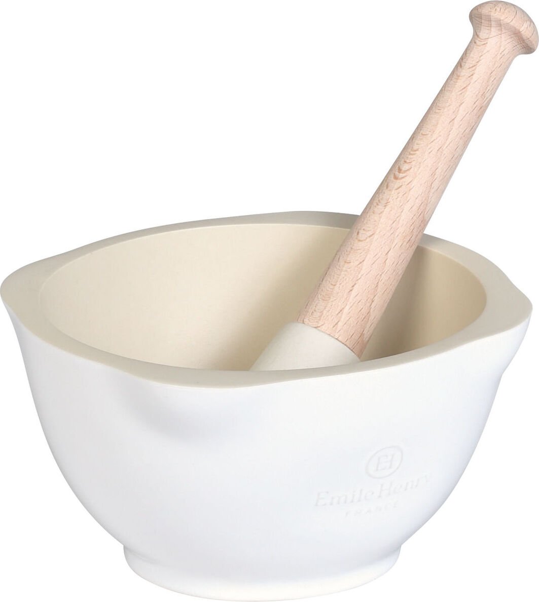 Moździerz z tłuczkiem Emile Henry biały 2 el.