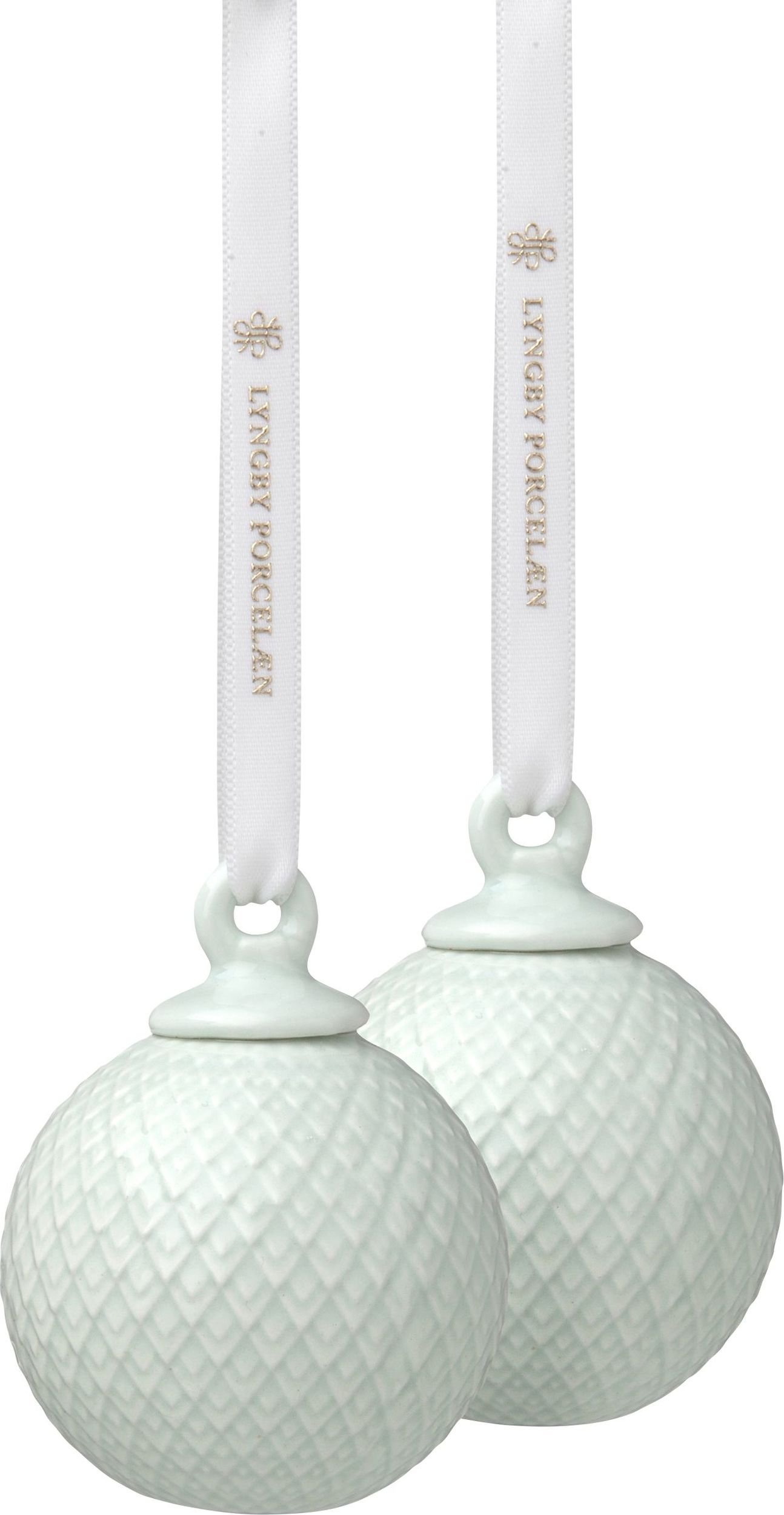 Bombki Rhombe 5 cm pastelowa zieleń 2 szt.