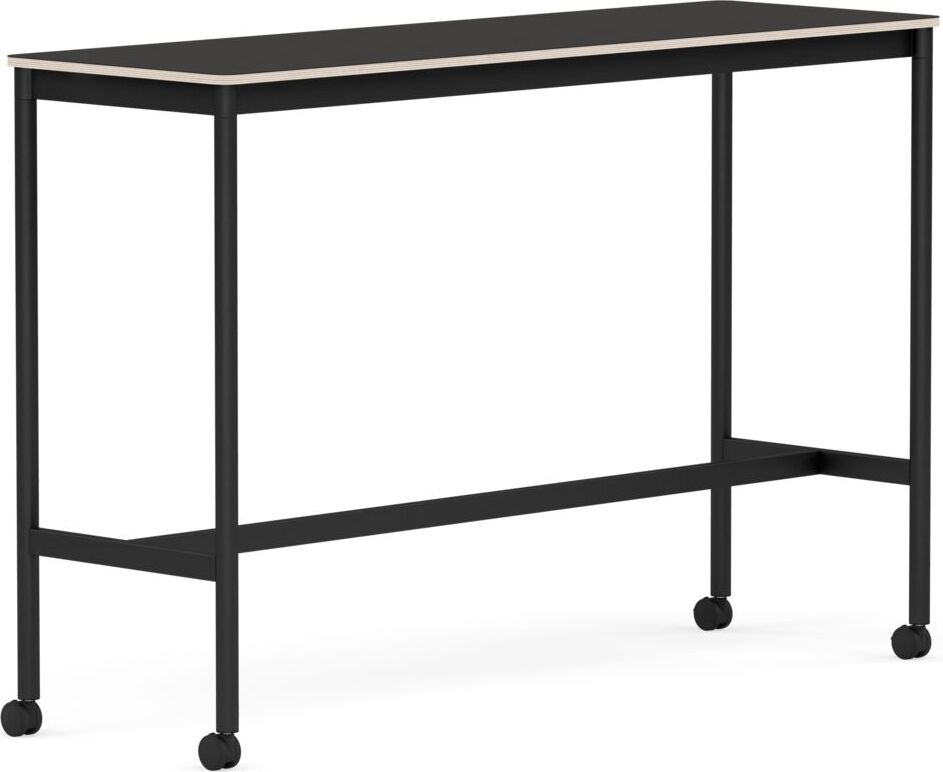 Stół na kółkach Base 50 x 160 x 105 cm czarny linoleum nogi czarne