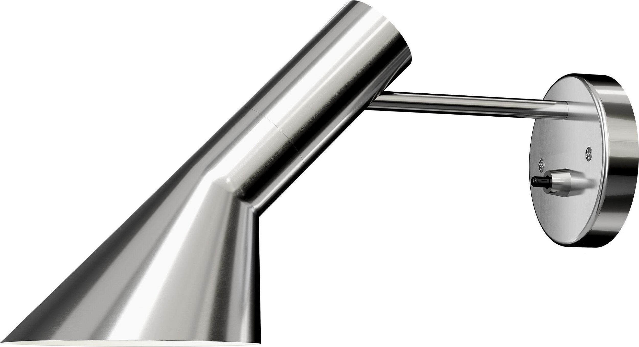 Kinkiet AJ stalowy z włącznikiem, bez widocznego kabla