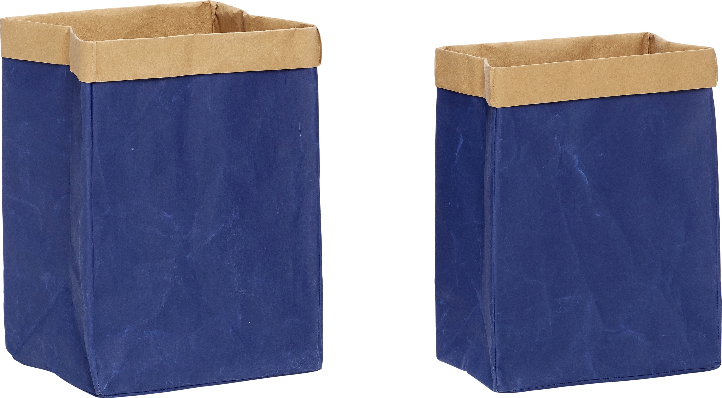 Kosz na pranie Hübsch niebieski papierowy 2 szt.