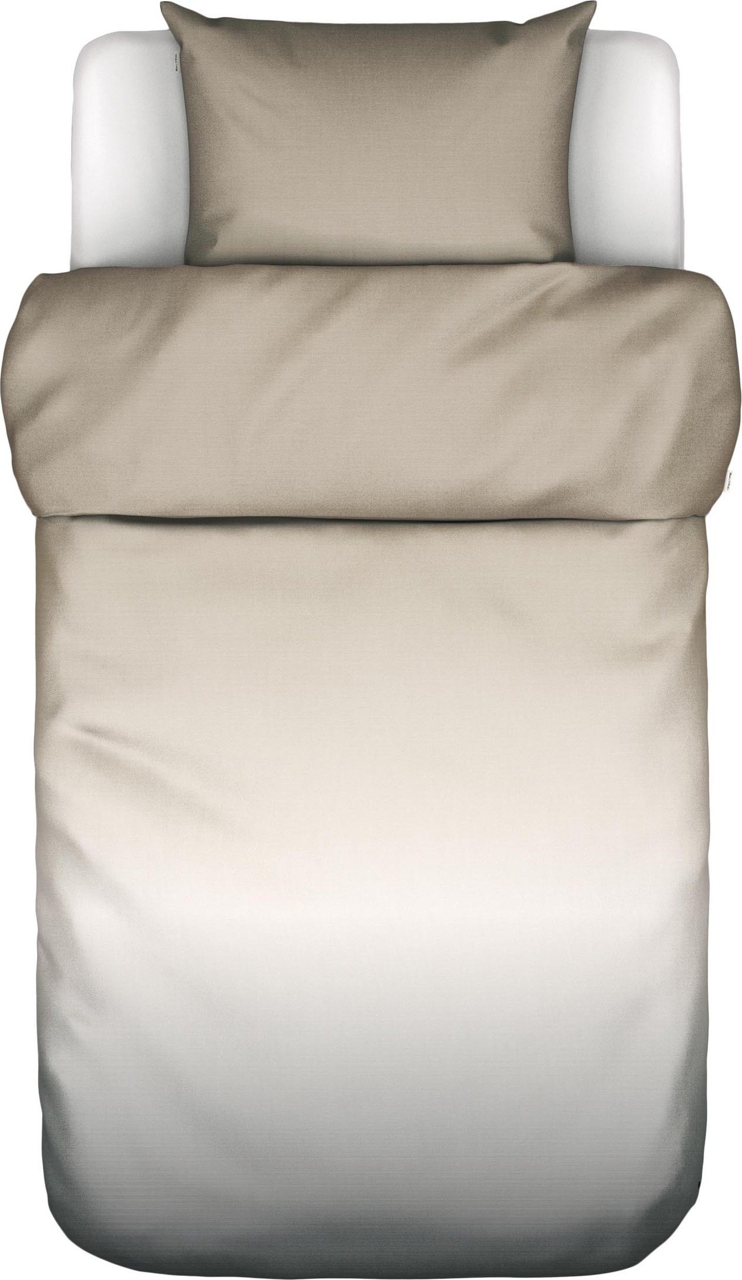 Pościel Jorn 140 x 220 cm piaskowa z poszewką na poduszkę 60 x 70 cm zapięcie flap