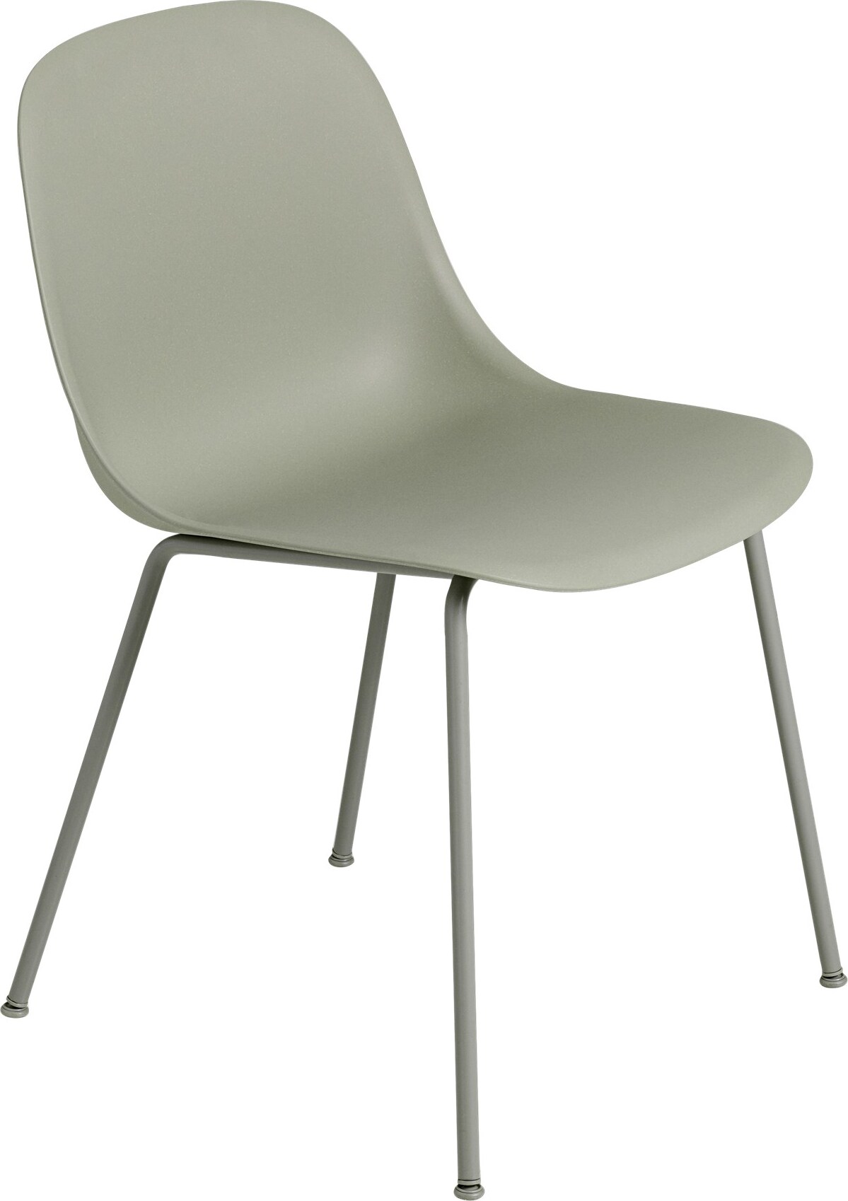 Krzesło Fiber Tube szarozielone na stalowych nogach