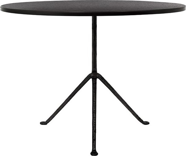Stół Officina okrągły blat stalowy czarny