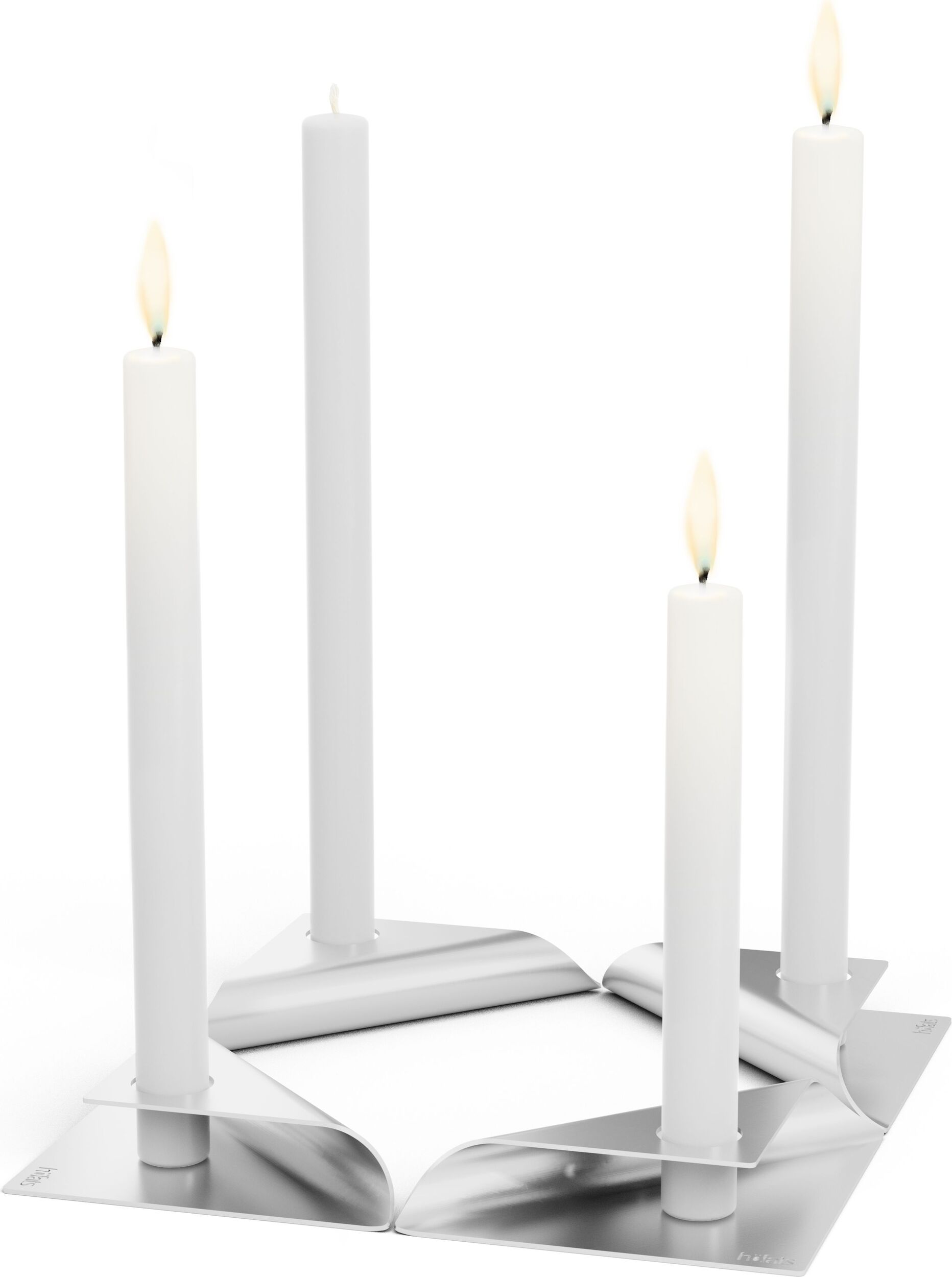Świeczniki Square srebrne 4 szt.