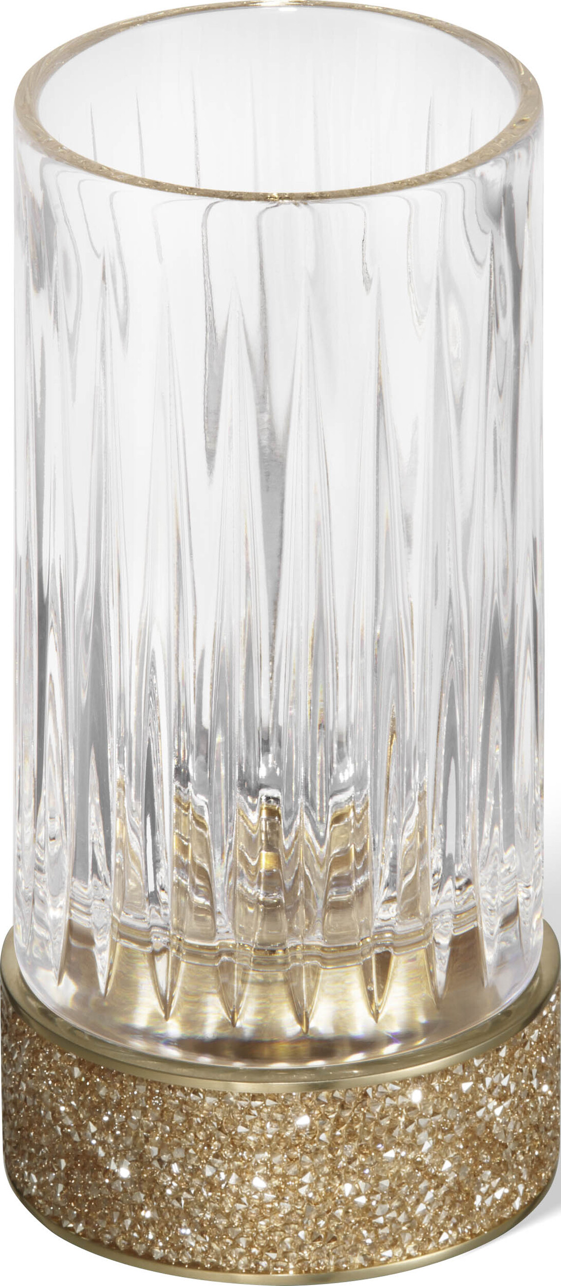 Kubek na szczoteczki do zębów Rocks karbowany złoty mat