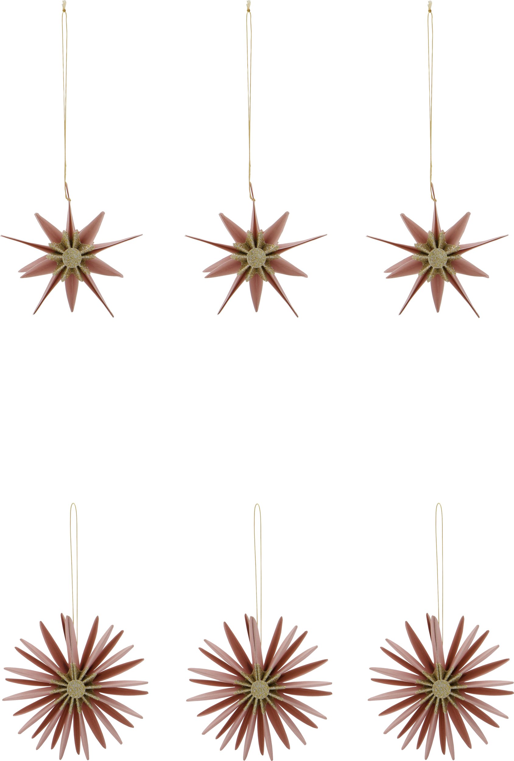 Zawieszki świąteczne HDStari różowe 6 szt.