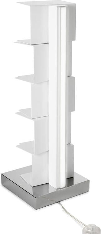 Regał Ptolomeo Luce 75 cm biały ze srebrną podstawą z podświetleniem LED