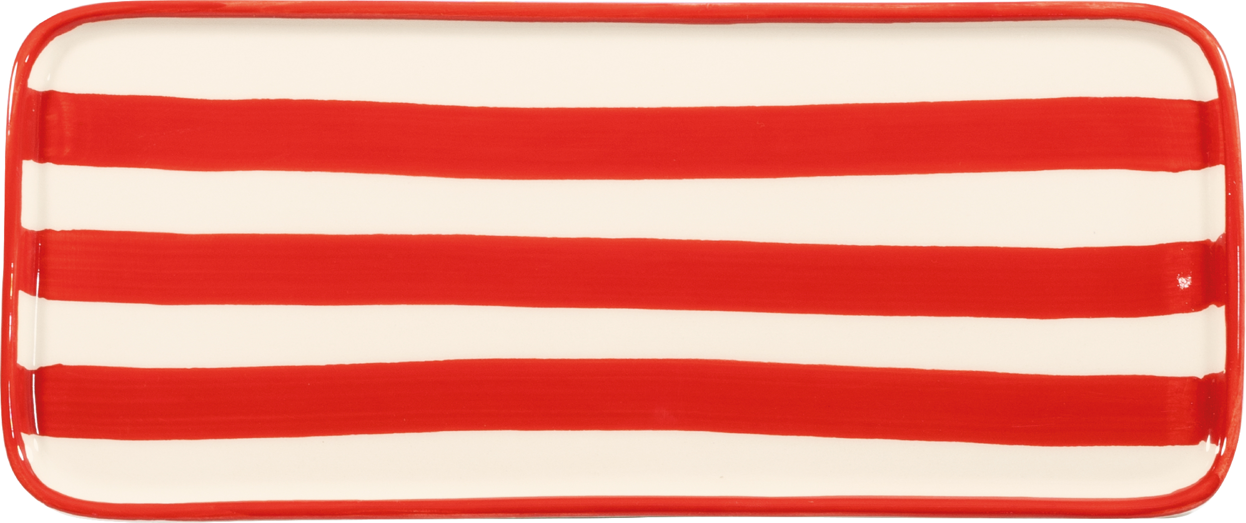 Talerz do serwowania Lido Righe prostokątny 26,5 cm czerwony