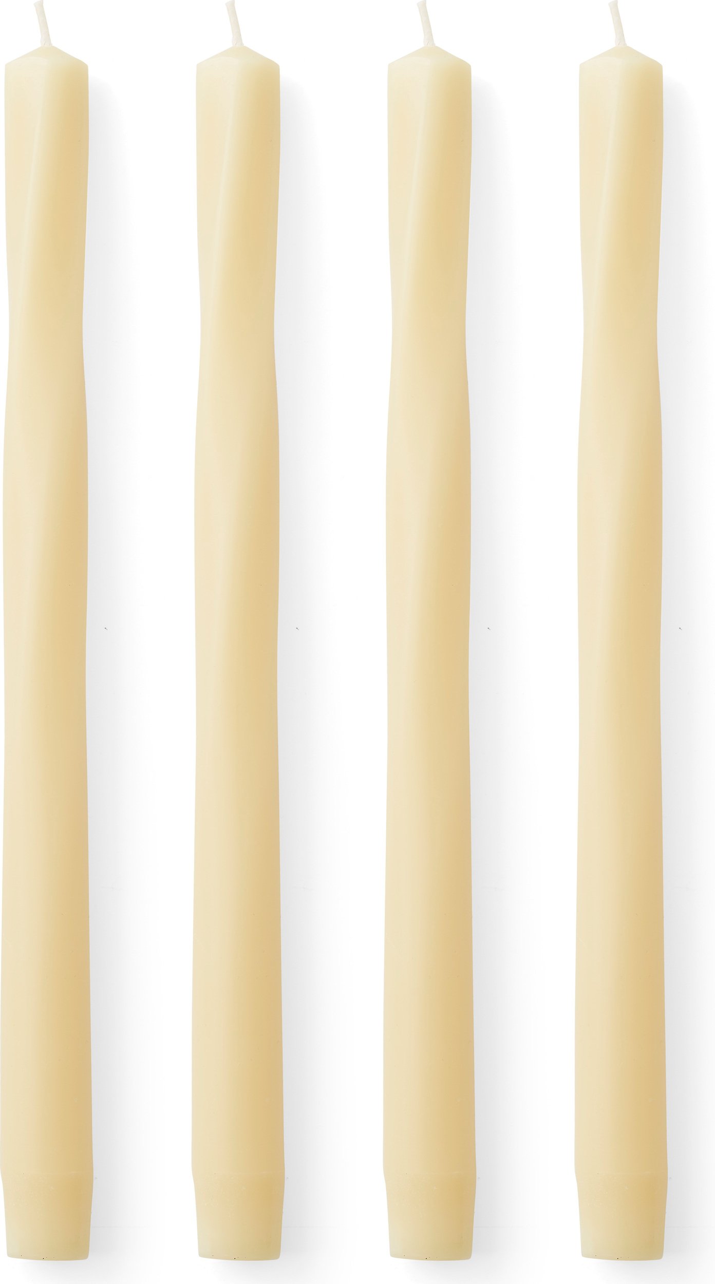 Świece Twist Tapered kość słoniowa 4 szt.