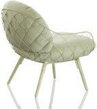 Fotel niski Pina zielone rama i siedzisko, jesionowe nogi