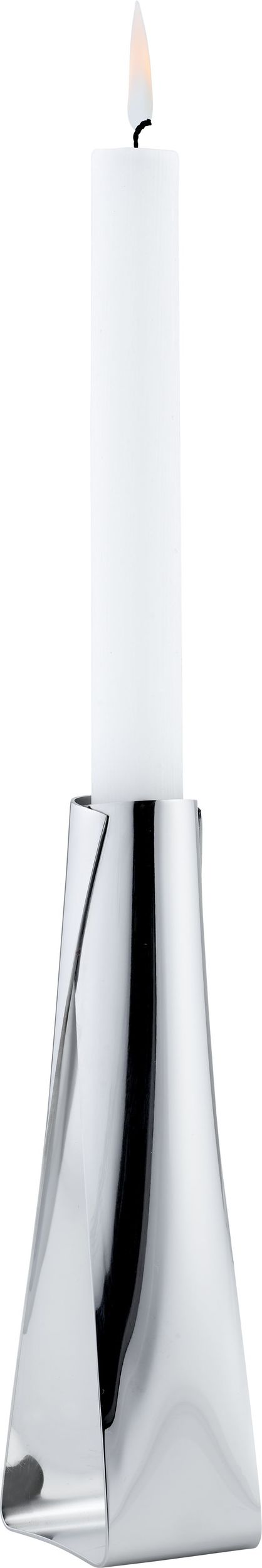 Świecznik na klasyczną świecę Lily 18 cm stal nierdzewna błyszcząca