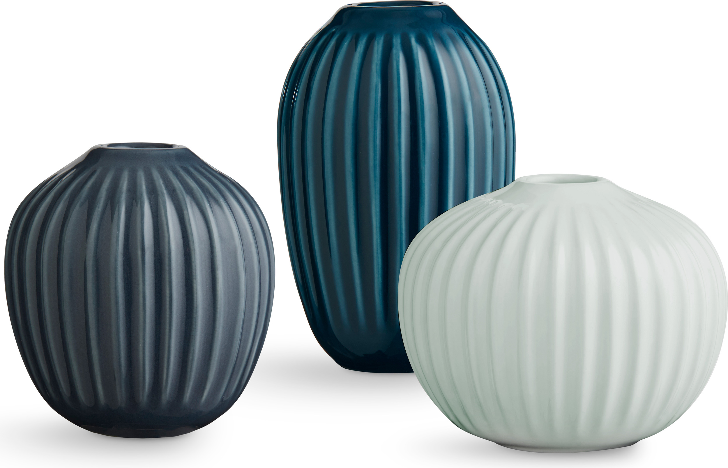 Wazony Hammershøi małe zielone 3 szt.