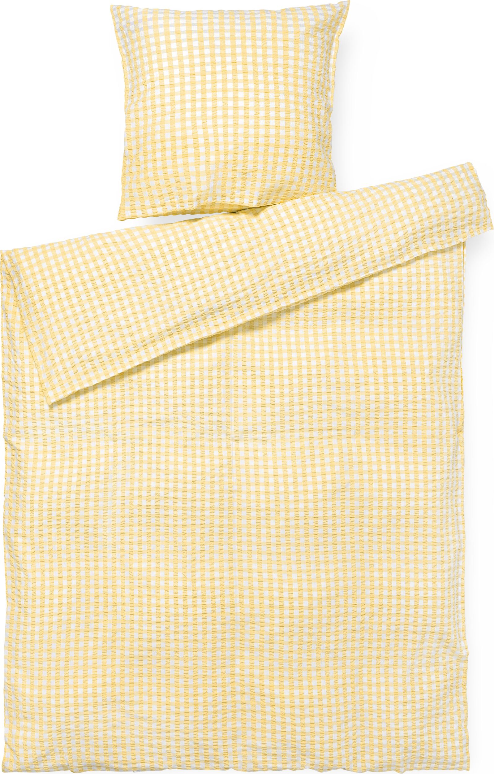 Pościel Bæk & Bølge 140 x 200 cm żółta z poszewką na poduszkę 60 x 63 cm