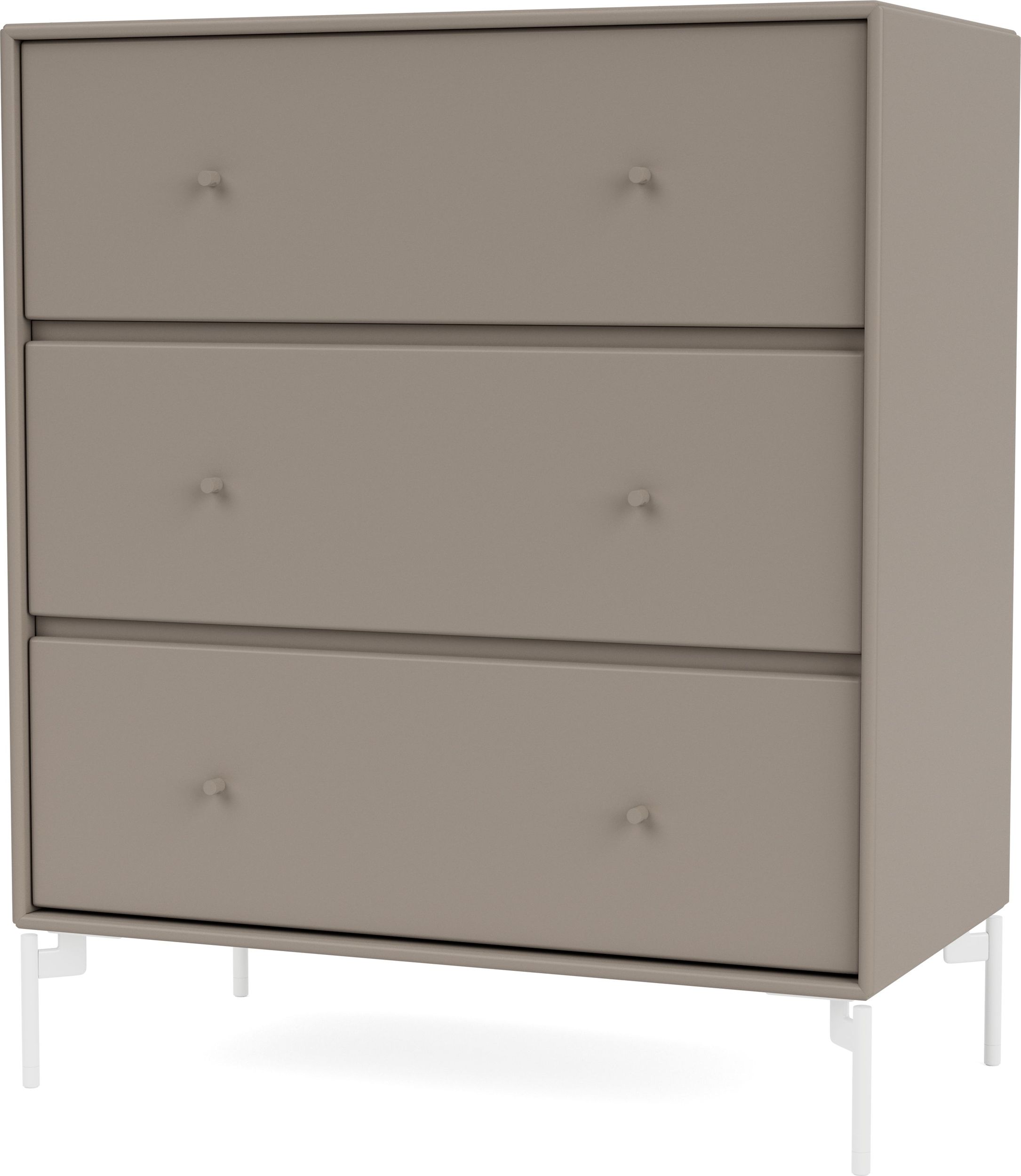 Komoda Carry truflowa na białych nogach