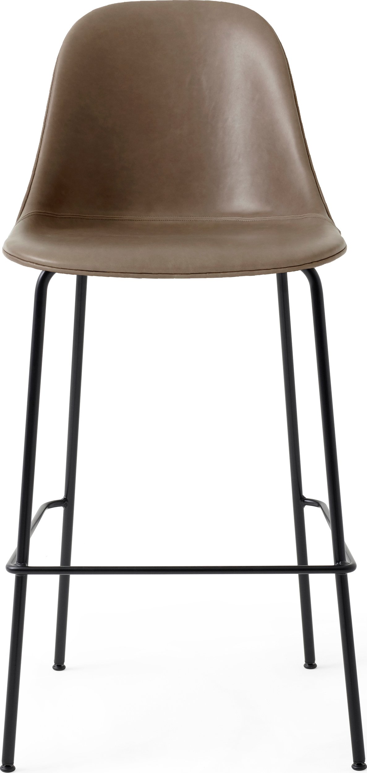 Krzesło barowe Harbour 75 cm szare skórzane na czarnych nogach