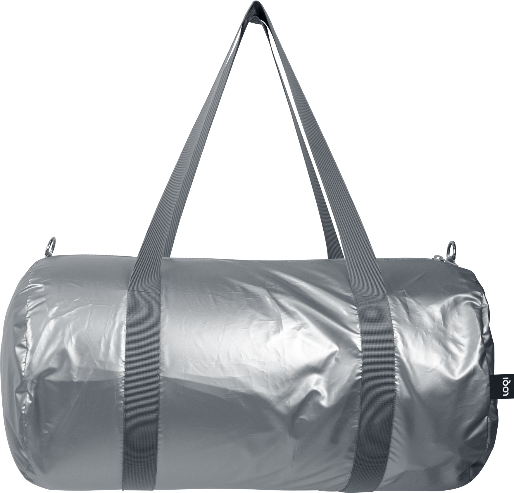 Torba LOQI Weekender Metallic srebrna z recyklingu