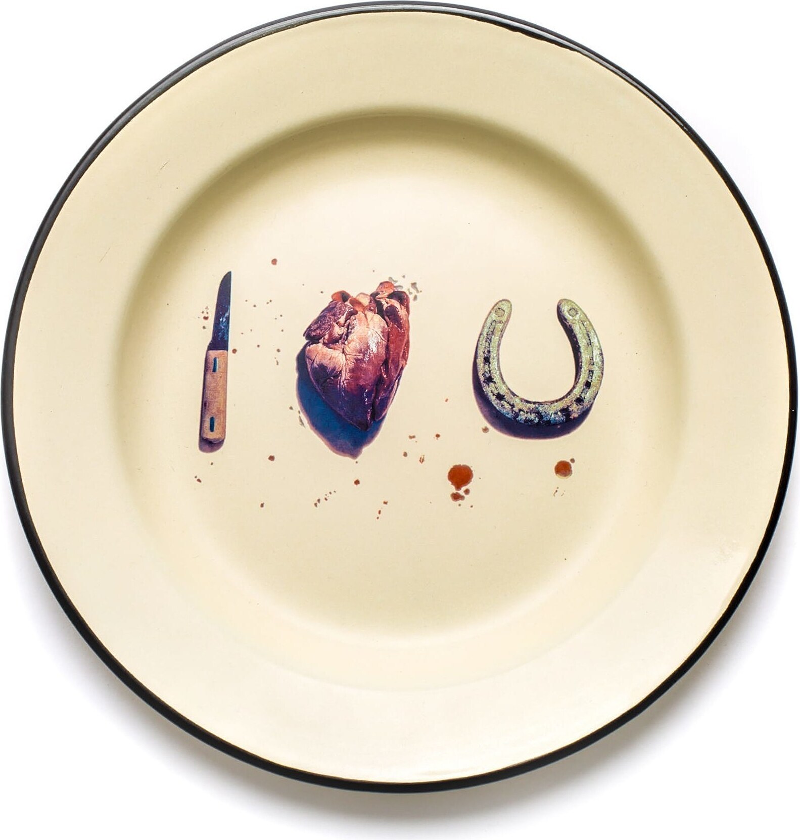 Talerz Seletti Wears Toiletpaper emaliowany I Love You